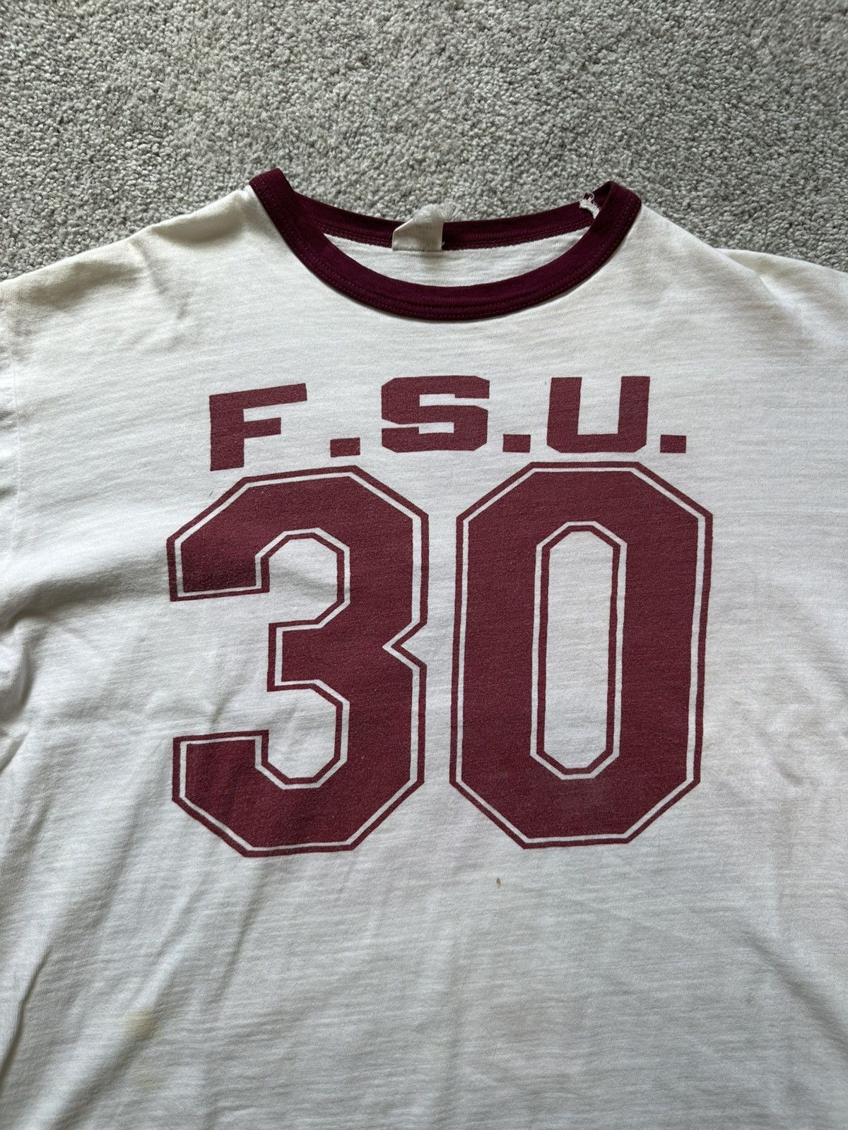 Vintage Vintage 50s 60s FSU Football Ringer Shirt Size US L / EU 52-54 / 3 - 2 Thumbnail