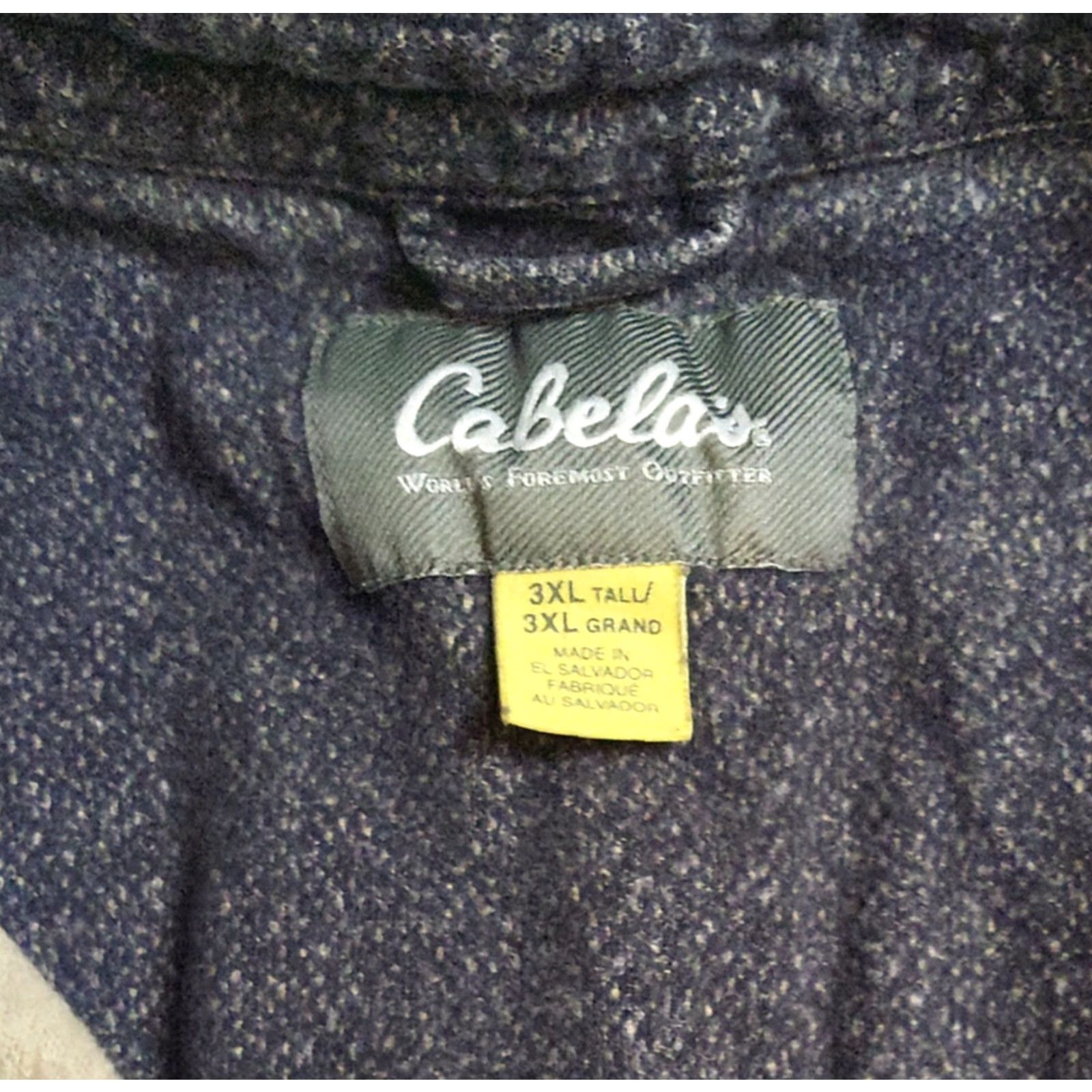Vintage Cabela's Shirt Mens 3XL Tall Long Sleeve Button Front Pockets Heavy Navy Blue Size US XXL / EU 58 / 5 - 5 Thumbnail