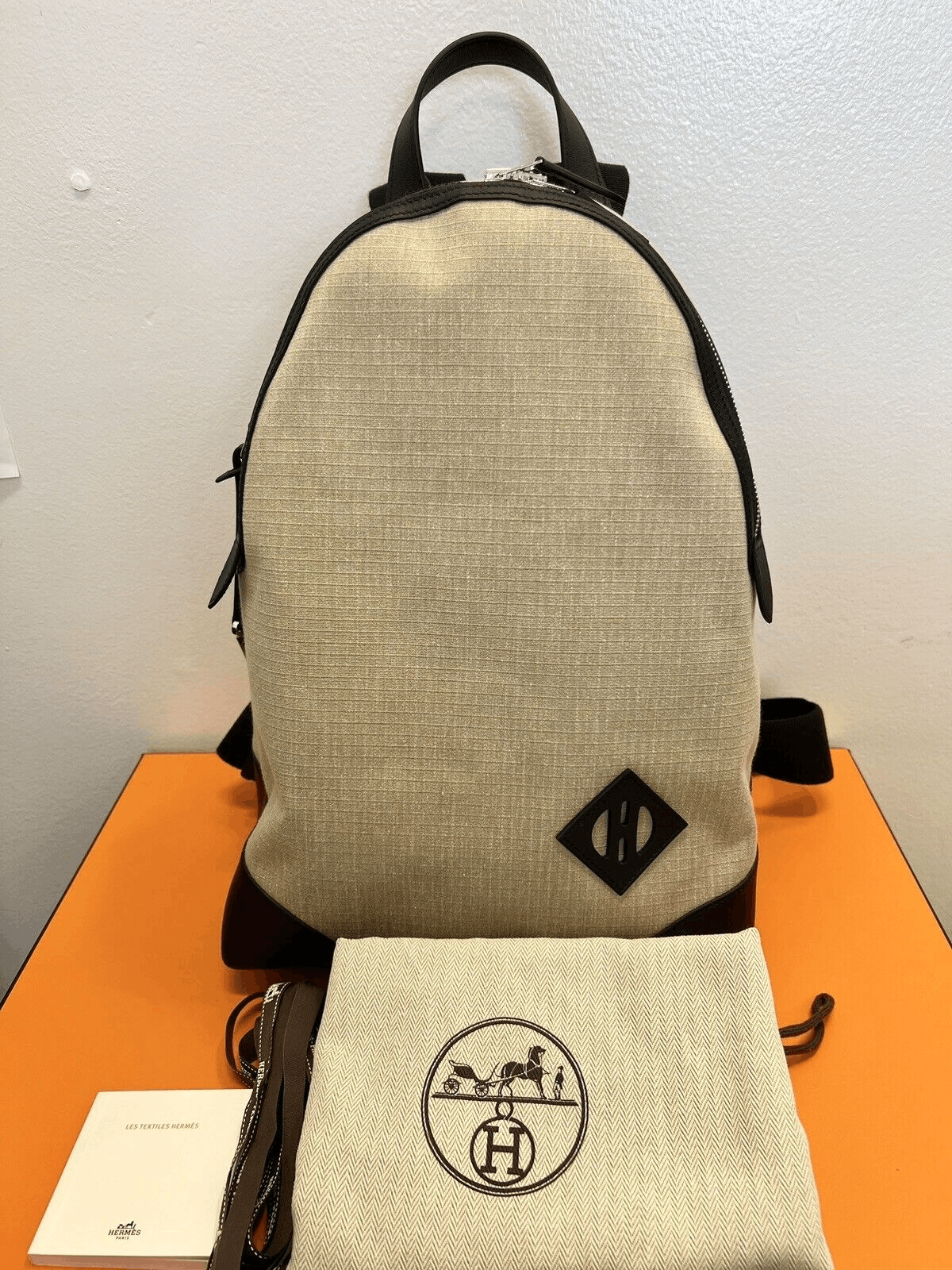 Hermes HERMES ALLBACK Bivouac Canvas Swift Calfskin Backpack $6700 Size ONE SIZE - 2 Thumbnail