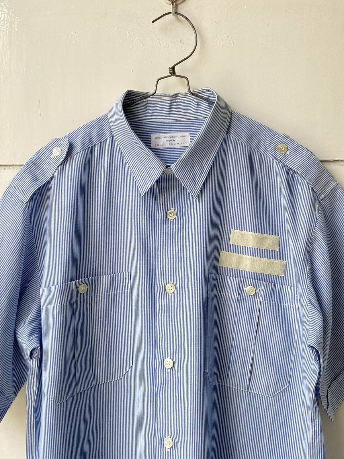 Yohji Yamamoto YOHJI YAMAMOTO Blue Striped Shirt Size US M / EU 48-50 / 2 - 3 Thumbnail
