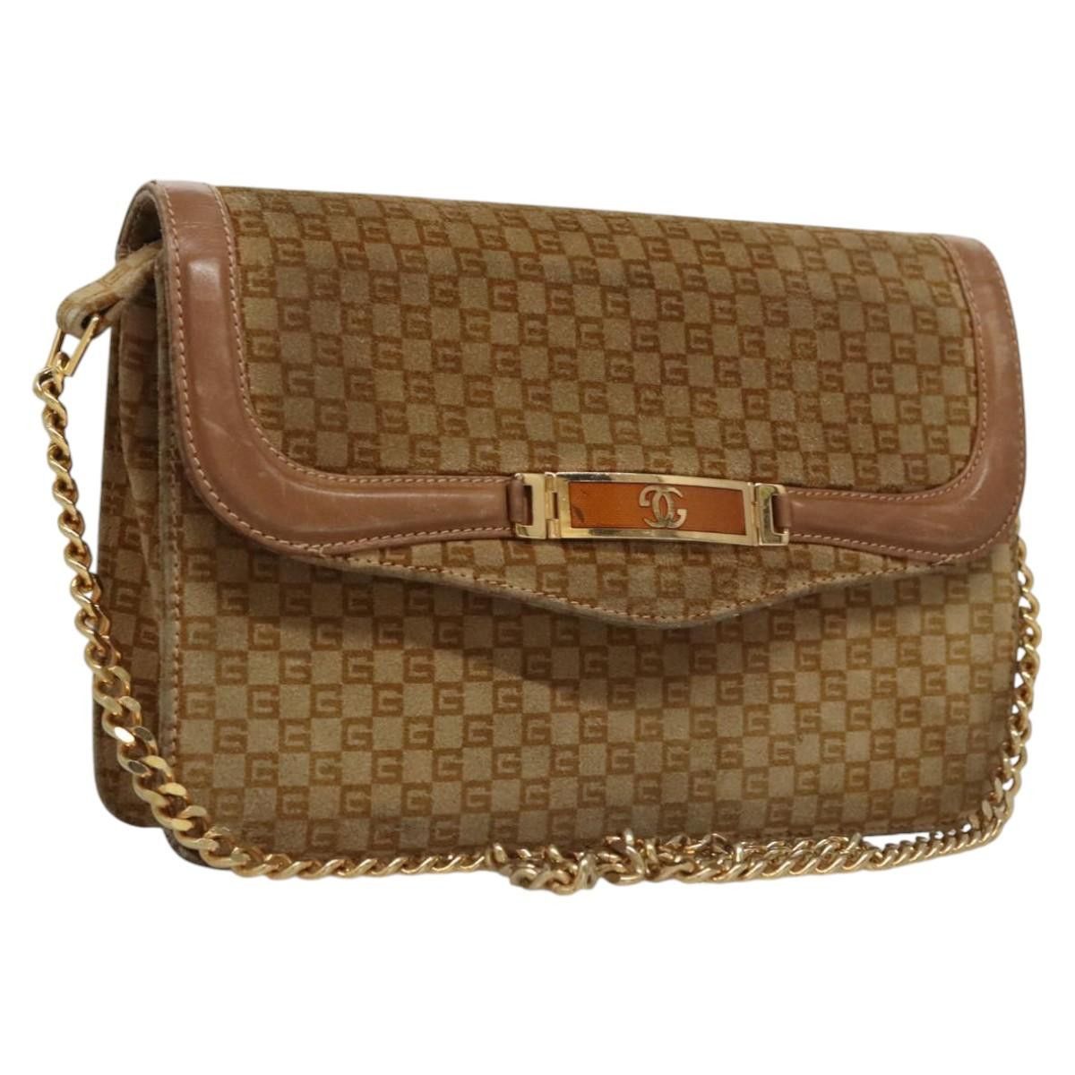 Gucci Shoulder Bag Suede Beige, Women's
