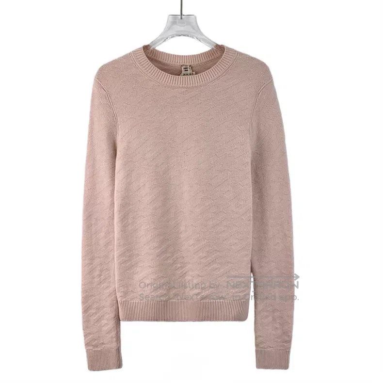 Hermes Hermes Nude pink jacquard all-over printed wool crewneck l Size XXS / US 00 / IT 34 - 1 Thumbnail