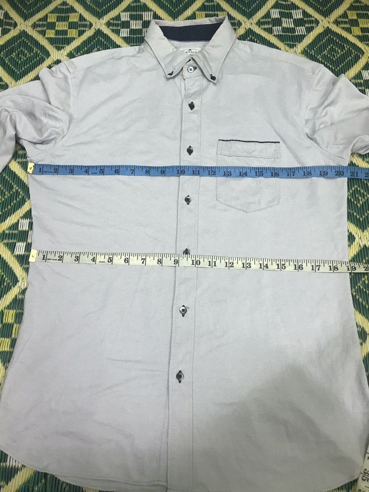 Designer × Lanvin × Vintage LANVIN Classique Shirt Gray Cotton Men's Button Up Size 50 Size US L / EU 52-54 / 3 - 10 Thumbnail