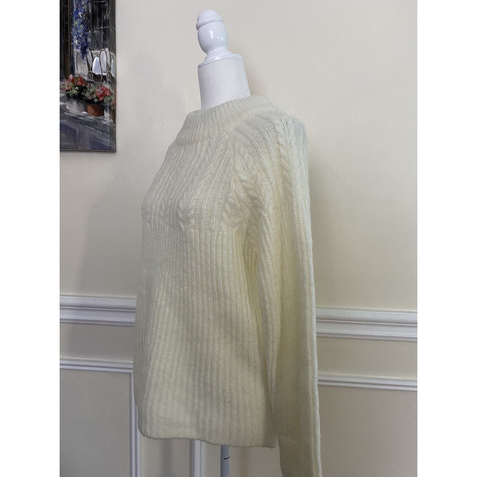 FRNCH FRNCH Bow Back Cable Knit Sweater ivory warmSize M A003035 Size S / US 4 / IT 40 - 4 Thumbnail