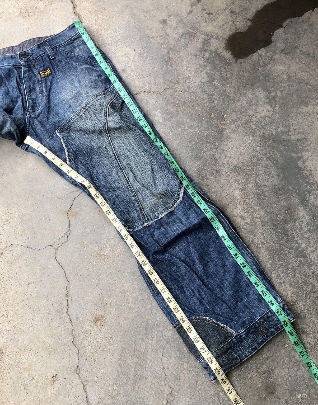 Designer BAGGY GSTAR VINTAGE BIKER STYLE DENIM Size US 31 - 13 Thumbnail
