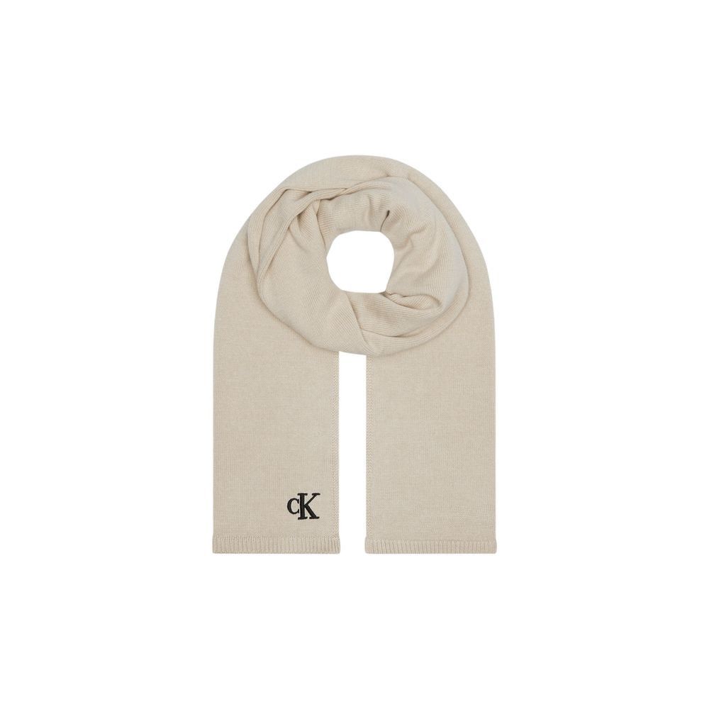 Calvin Klein Beige Cotton Women's Scarf Size ONE SIZE - 1 Thumbnail