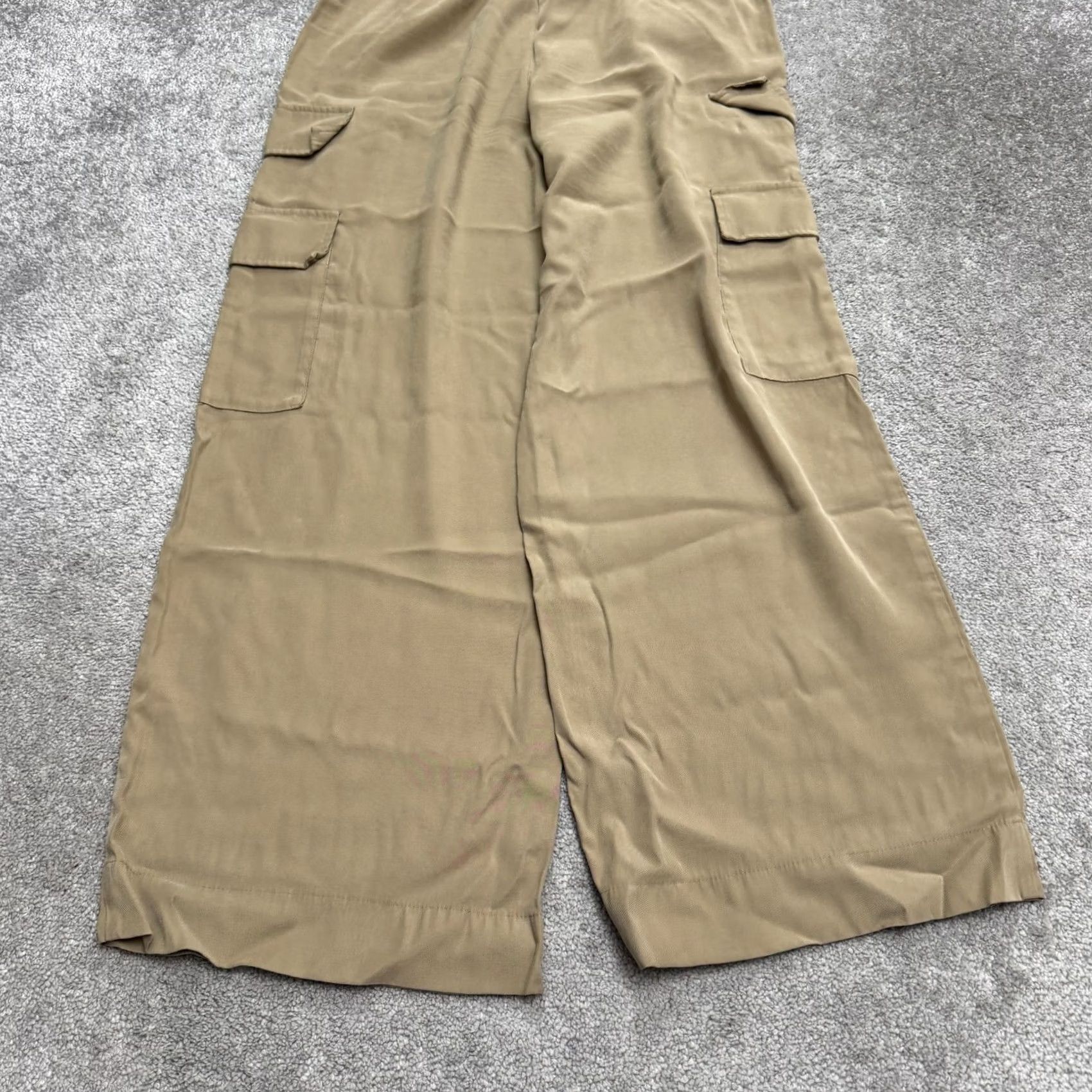 Vintage A New Day Cargo Pants Wide-Leg Womens Medium Brown Rayon Polyester Casual Distressed? (No) [Note: Can't add] Size 32" / US 10 / IT 46 - 3 Thumbnail