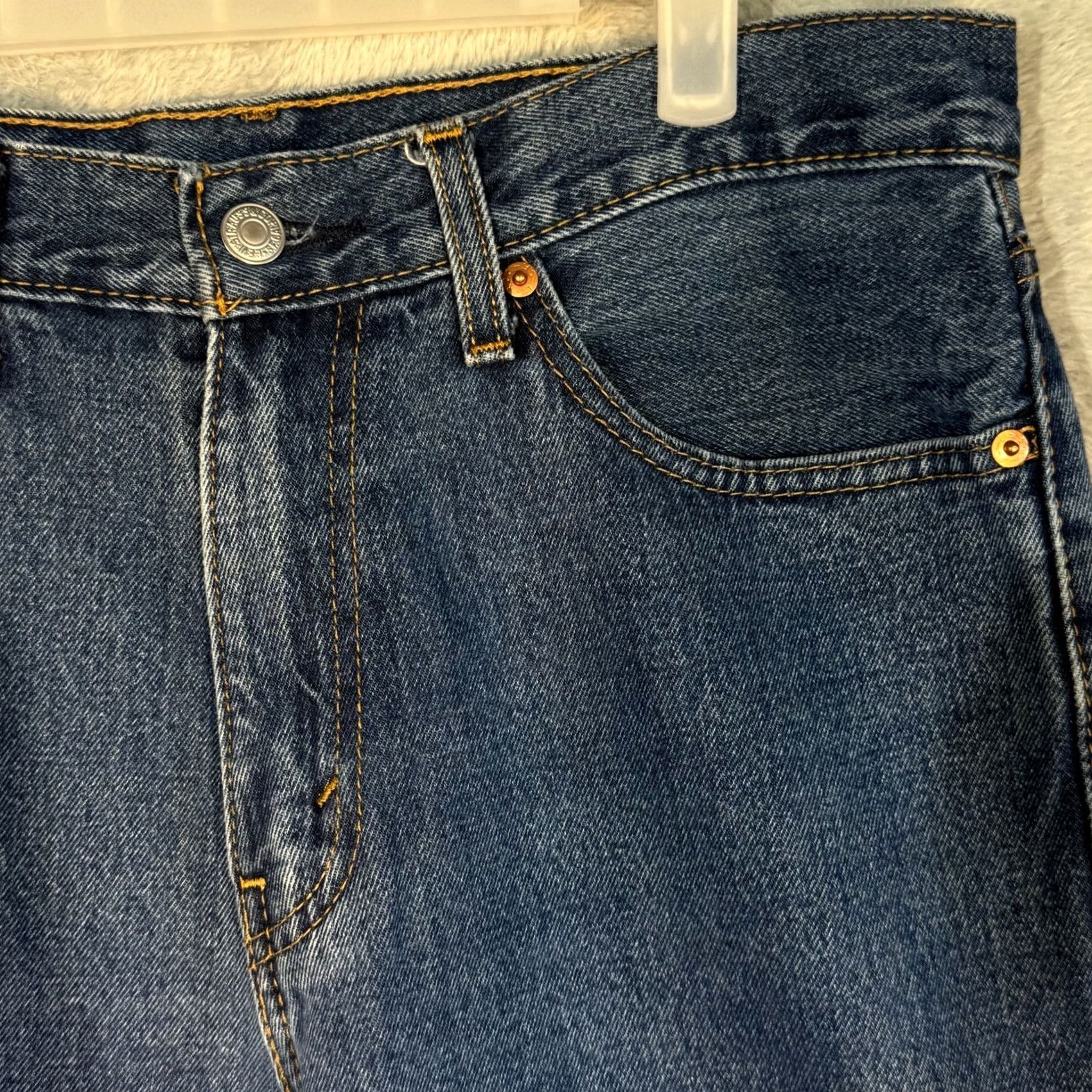 Levi's Levi’s 505 Men’s Jeans 32x34 Blue Denim Stretch Mid-Rise Straight Leg Jeans Shirt? Size US 32 / EU 48 - 4 Thumbnail