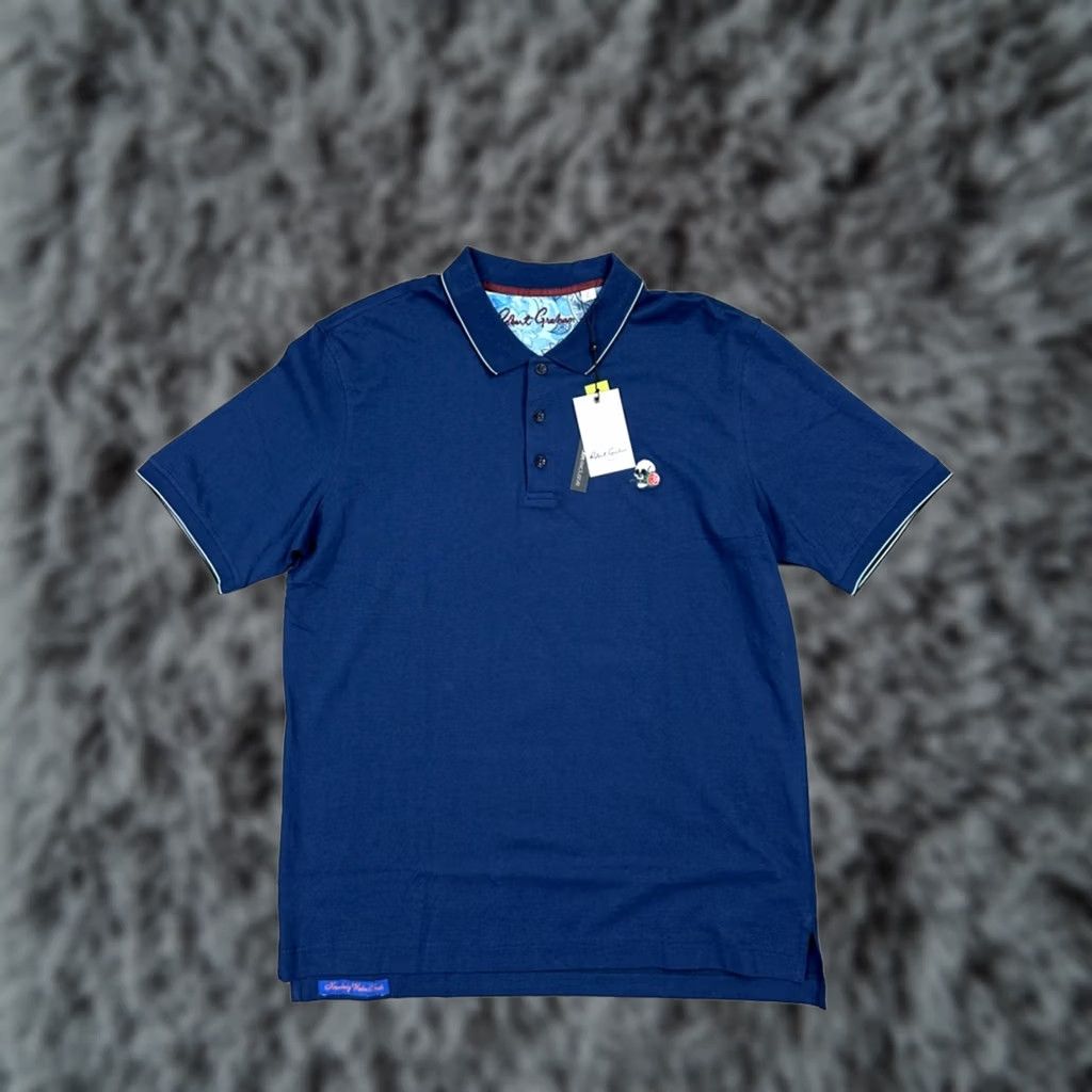 Robert Graham Robert Graham Rossi Skull and Rose Logo Navy Classic Fit Polo - Large Men Shirt Size US L / EU 52-54 / 3 - 1 Thumbnail