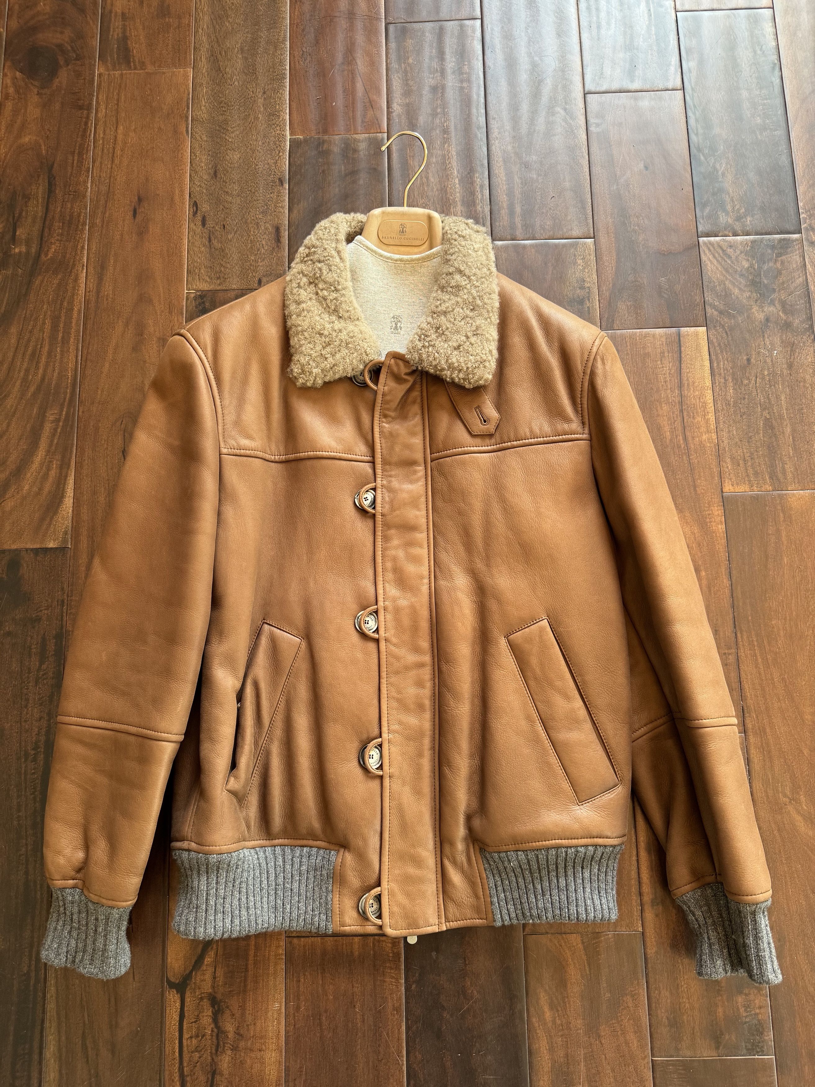 Brunello Cucinelli Suede Jacket w/Cashmere Shearling (M) Size US XL / EU 56 / 4 - 1 Thumbnail