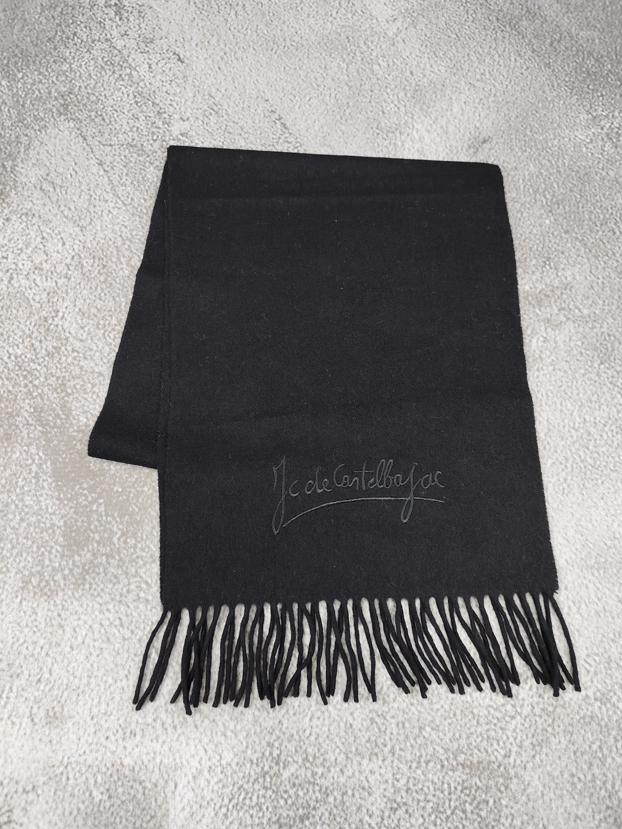 Jean Charles De Castelbajac 90s JC de Castelbajac🇫🇷 Embroidered Script Lambswool Scarf Size ONE SIZE - 2 Thumbnail