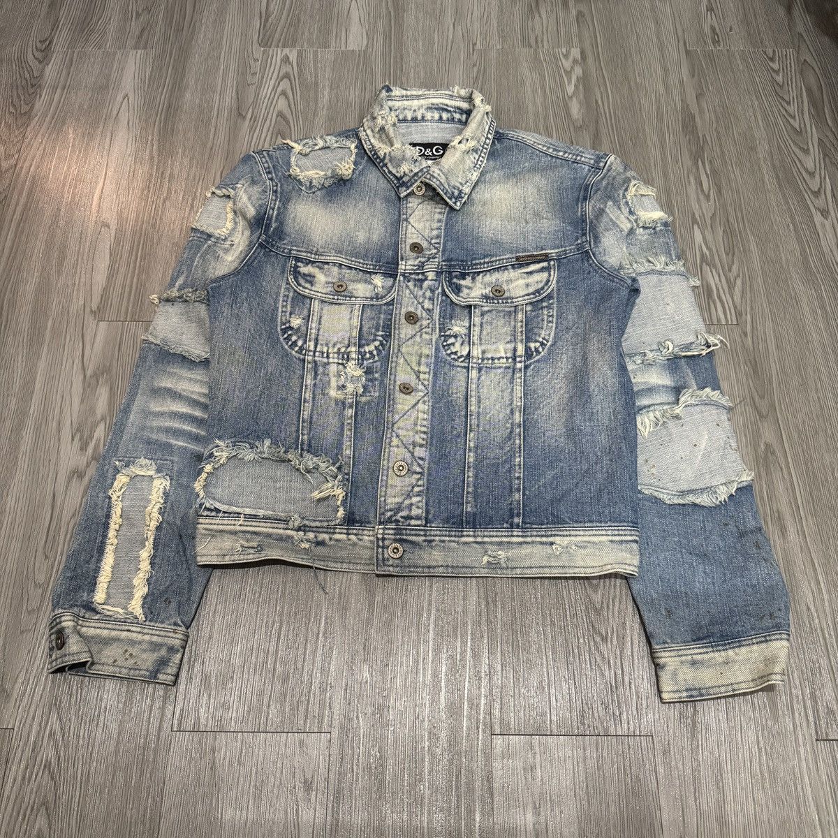 Dolce & Gabbana Dolce & Gabbana Distressed Denim Jacket Size US M / EU 48-50 / 2 - 1 Thumbnail