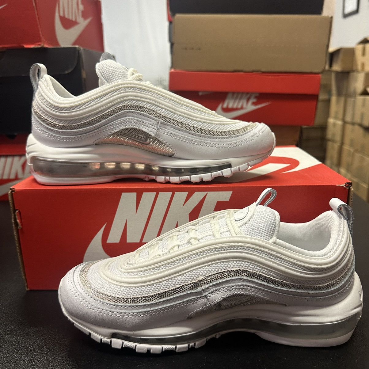 Nike Size 6.5W (5M) - Nike Air Max 97 White Chrome FQ8889-100 Size US 6.5 / IT 36.5 - 2 Thumbnail
