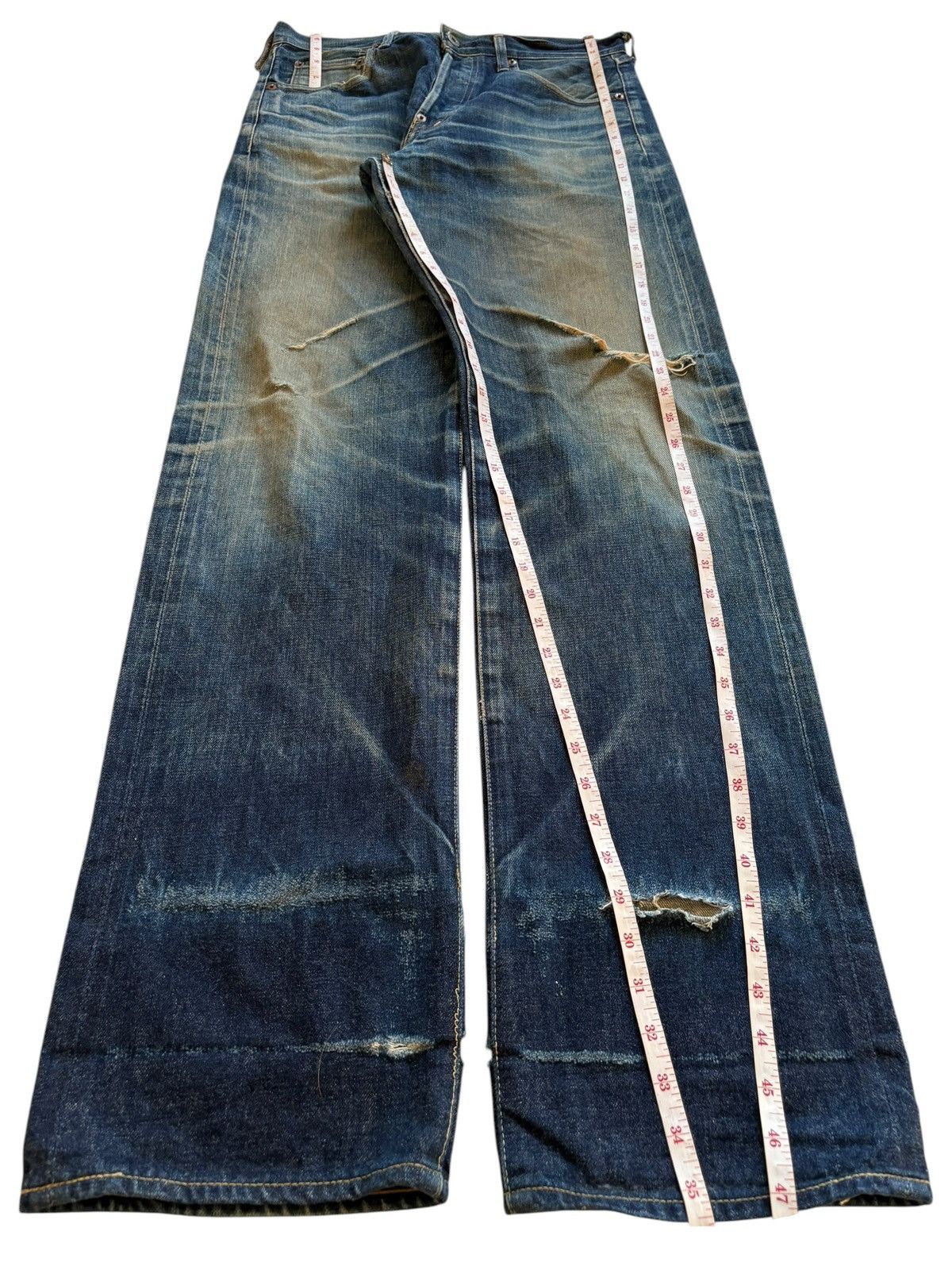 Levi's Vintage 80s Levis 702 XX Big E Selvedge Buckled Baggy Jeans Size US 32 / EU 48 - 14 Thumbnail