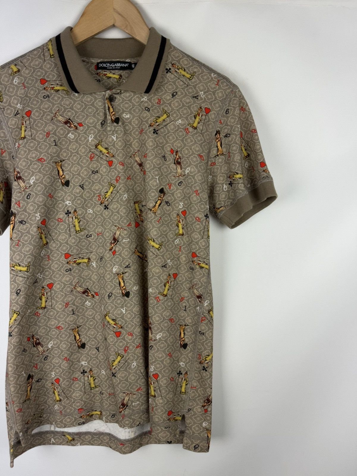 Dolce & Gabbana D&G Playing Cards Overprinted Short Sleeve Polo Shirt Size US M / EU 48-50 / 2 - 3 Thumbnail