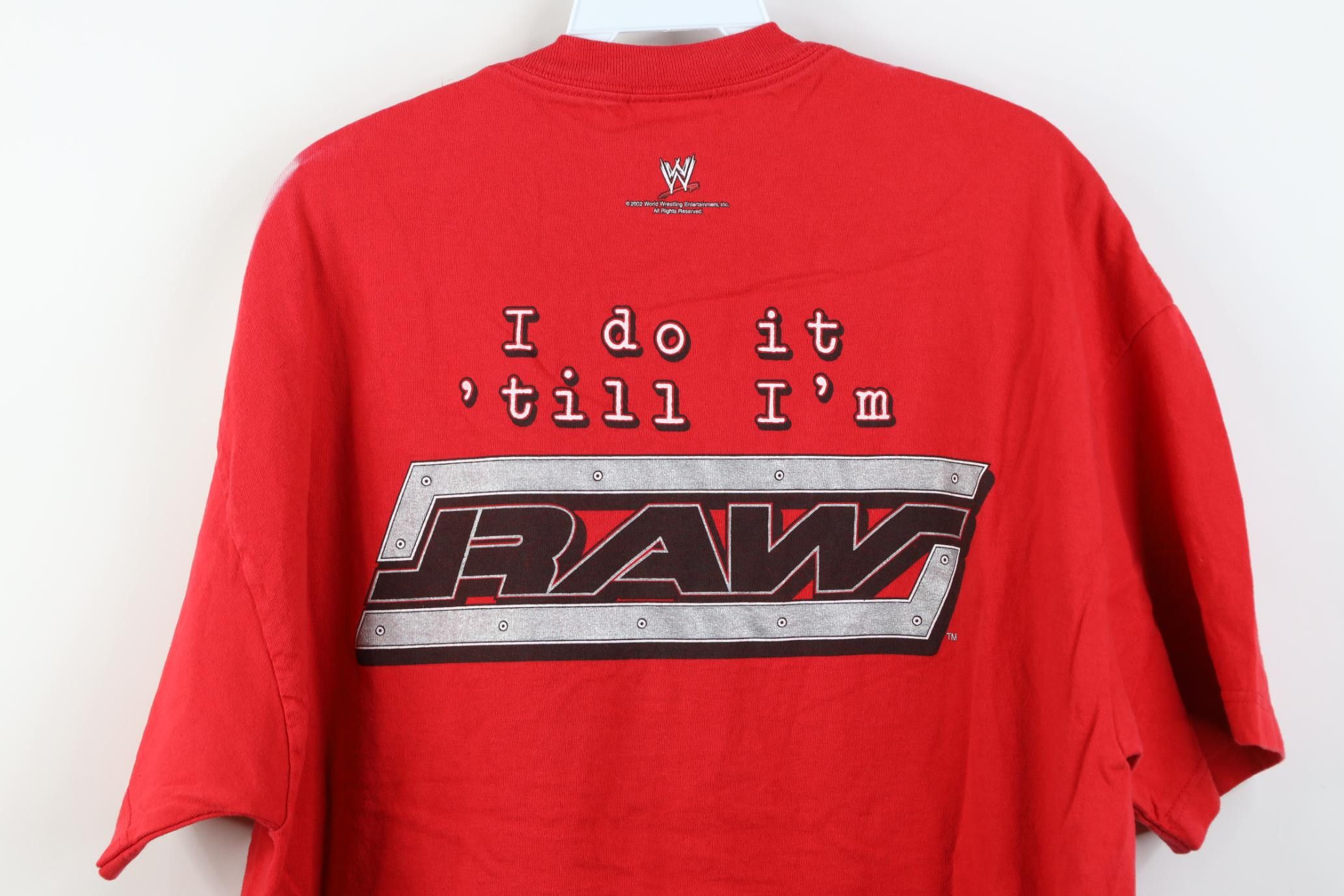 Vintage Vintage Y2K 2002 WWE Raw Sun Faded Wrestling T-Shirt Size US XL / EU 56 / 4 - 13 Thumbnail