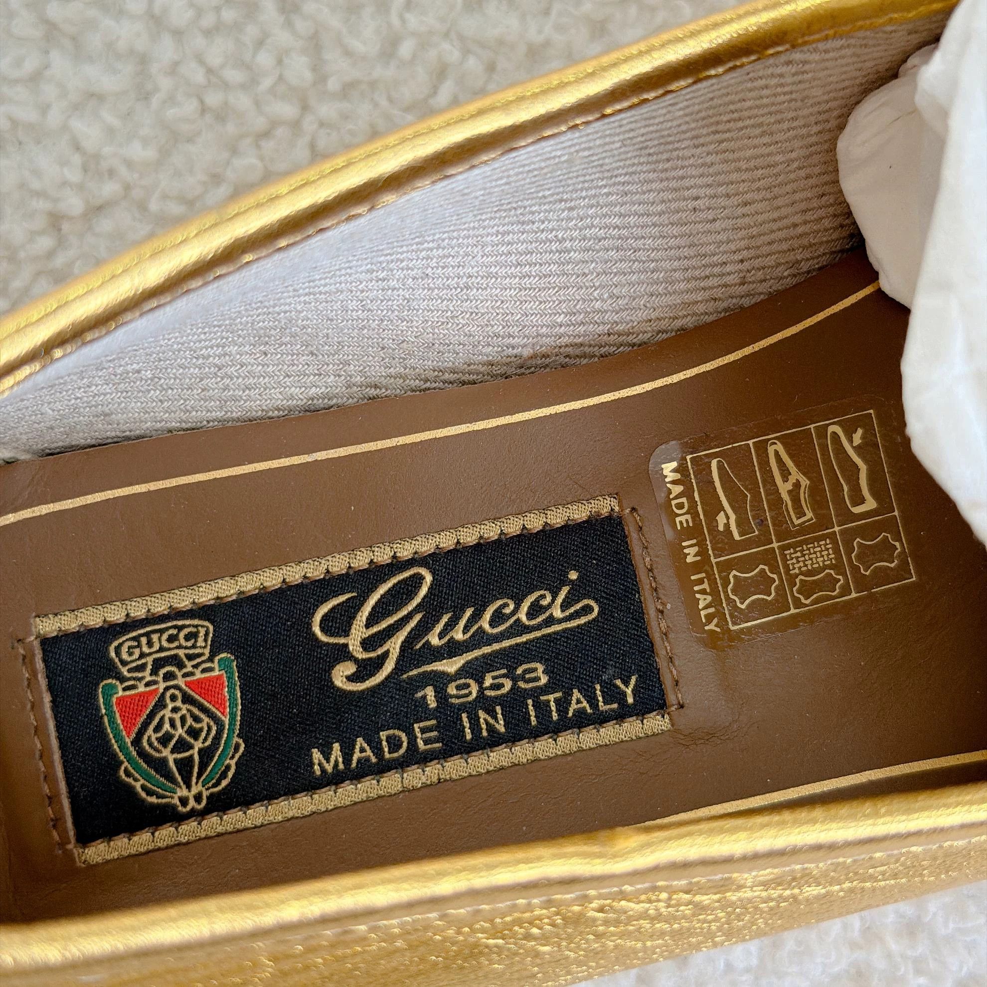 Gucci Gucci Gold Horsebit Casual Sneaker 35.5 Size US 5 / IT 35 - 8 Thumbnail