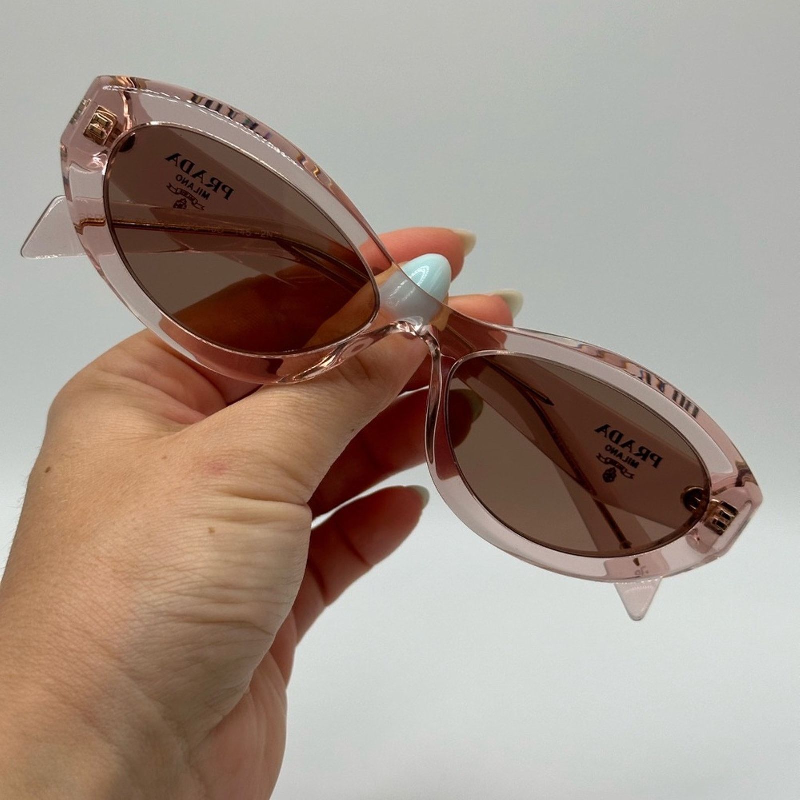 Prada NEW PRADA Symbol PR26ZS 19Q10D Transparent Peach/Light Brown Size ONE SIZE - 9 Thumbnail