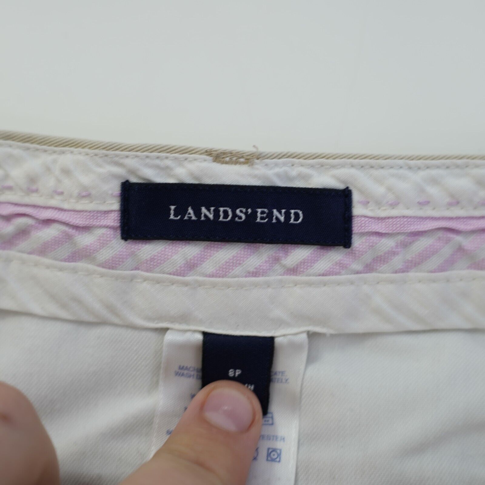 Lands' End Land's End Tan Cotton Chino Pants 8P Petite 28/28 Pleated Hi Size 28" / US 6 / IT 42 - 5 Thumbnail