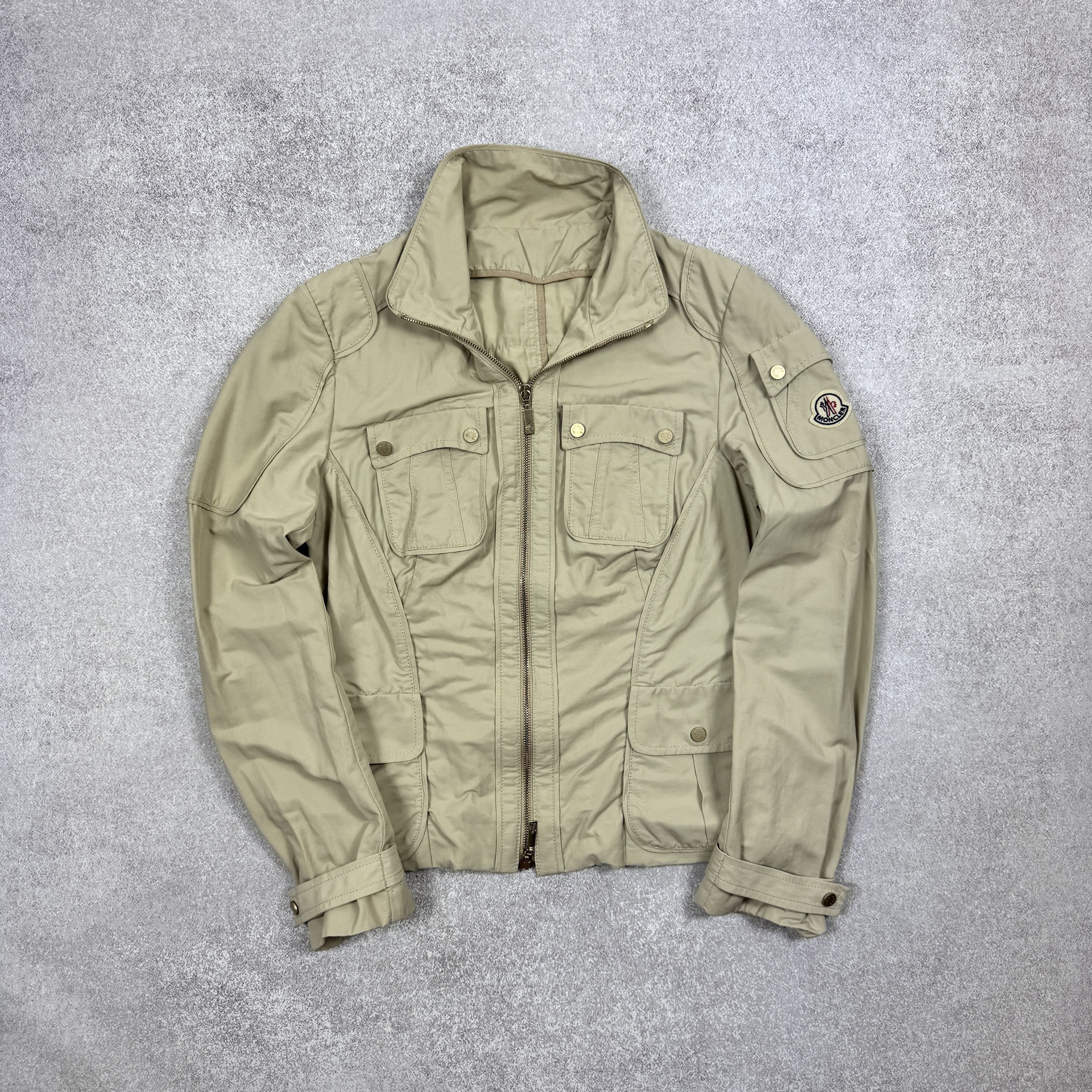 Moncler Women`s Moncler Cotton Blend Beige Military Jacket Size 1/S Size S / US 4 / IT 40 - 2 Thumbnail