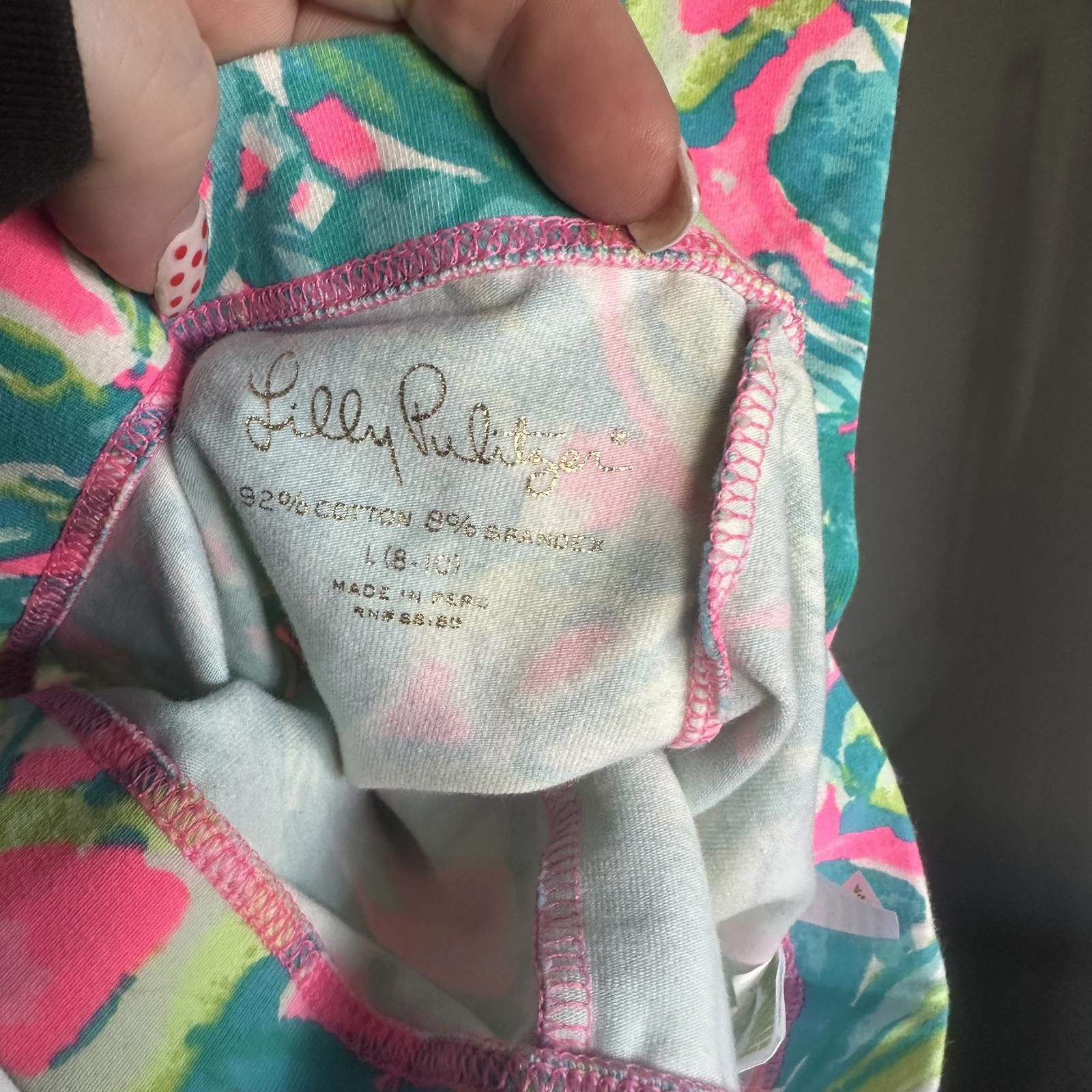 Designer Lilly Pulitzer Colorful Print Leggings - Size 8/10 Size ONE SIZE - 2 Thumbnail