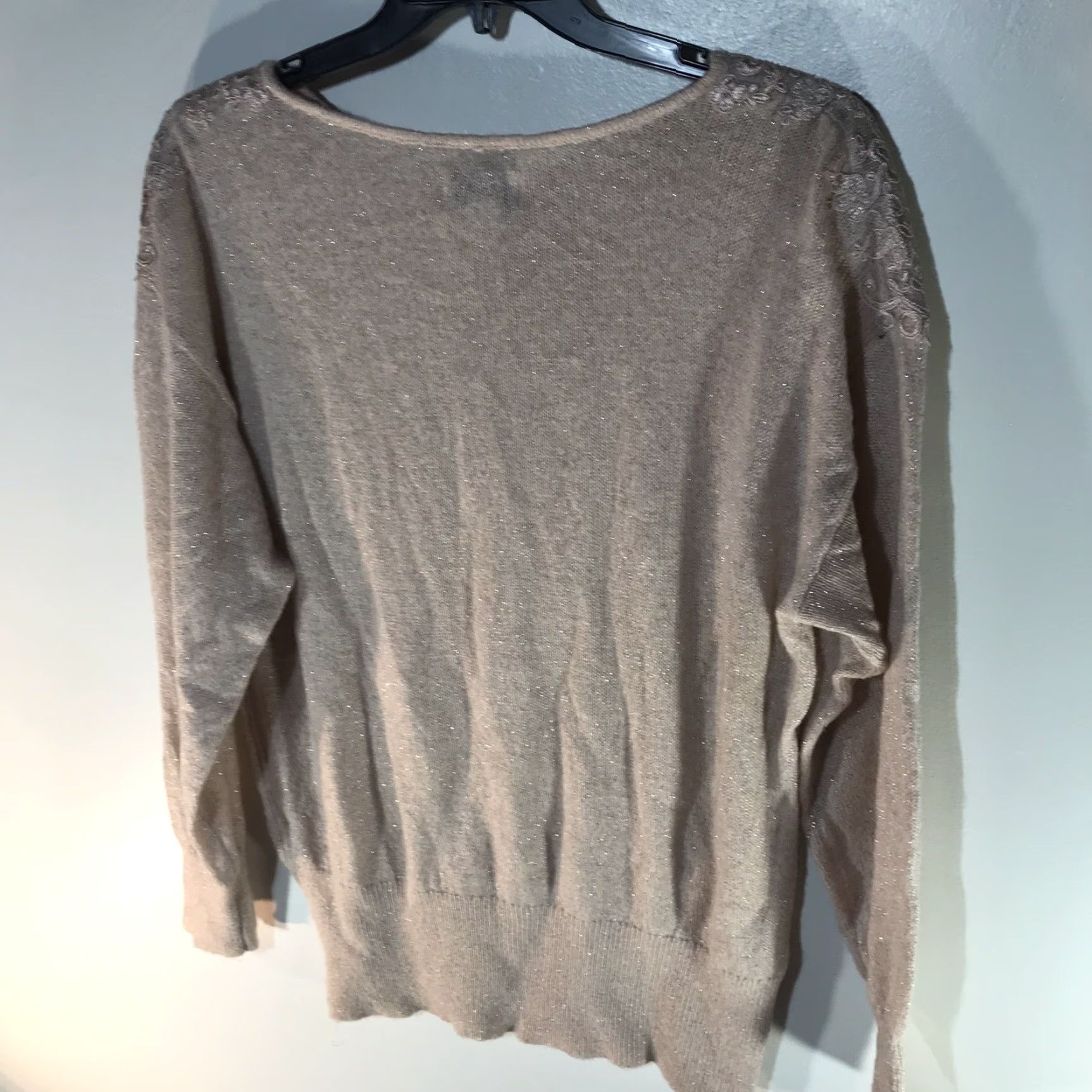 Vintage ELLE Peach Shimmering Knit Sweater Womens Size XXL Embroidery Lt Lt Peach Size XXL / US 16-18 / IT 52-54 - 5 Thumbnail