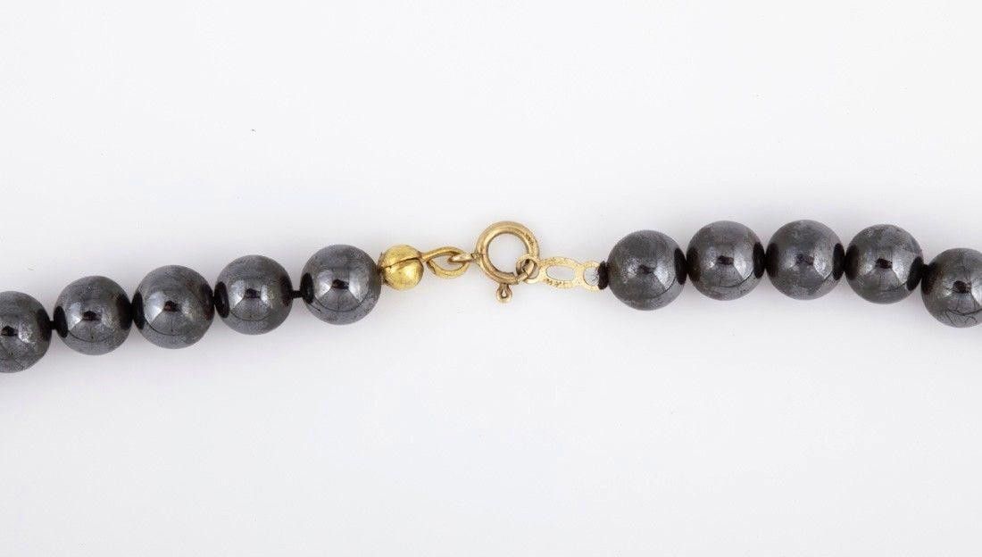 Designer Hematite Bead and 14 kt Gold Bead Necklace Size ONE SIZE - 3 Thumbnail