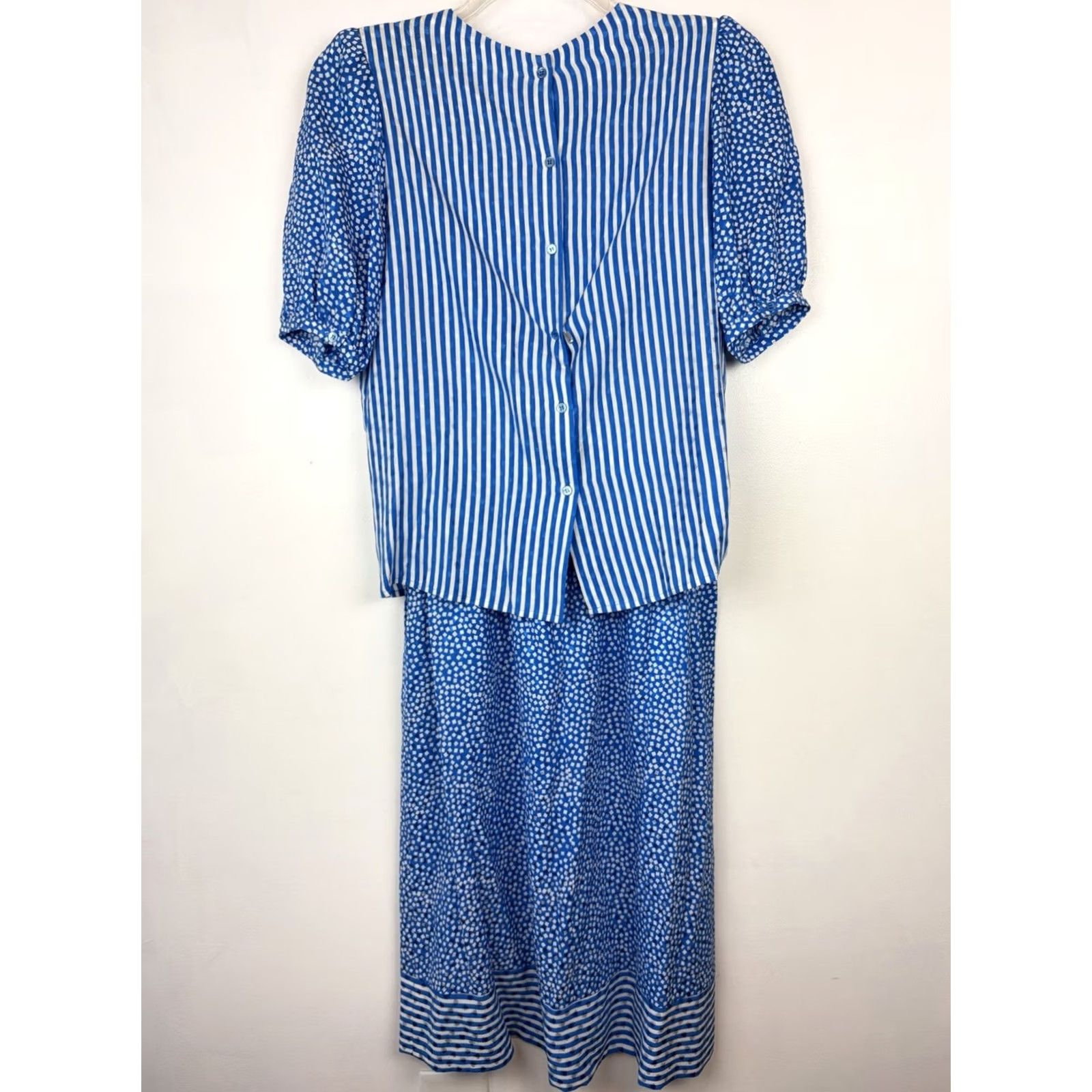 Vintage VINTAGE Argenti Silk Set Skirt Blouse 2 Piece Womens 12 Blue 100% Silk Career Set Read Size XL / US 12-14 / IT 48-50 - 2 Thumbnail