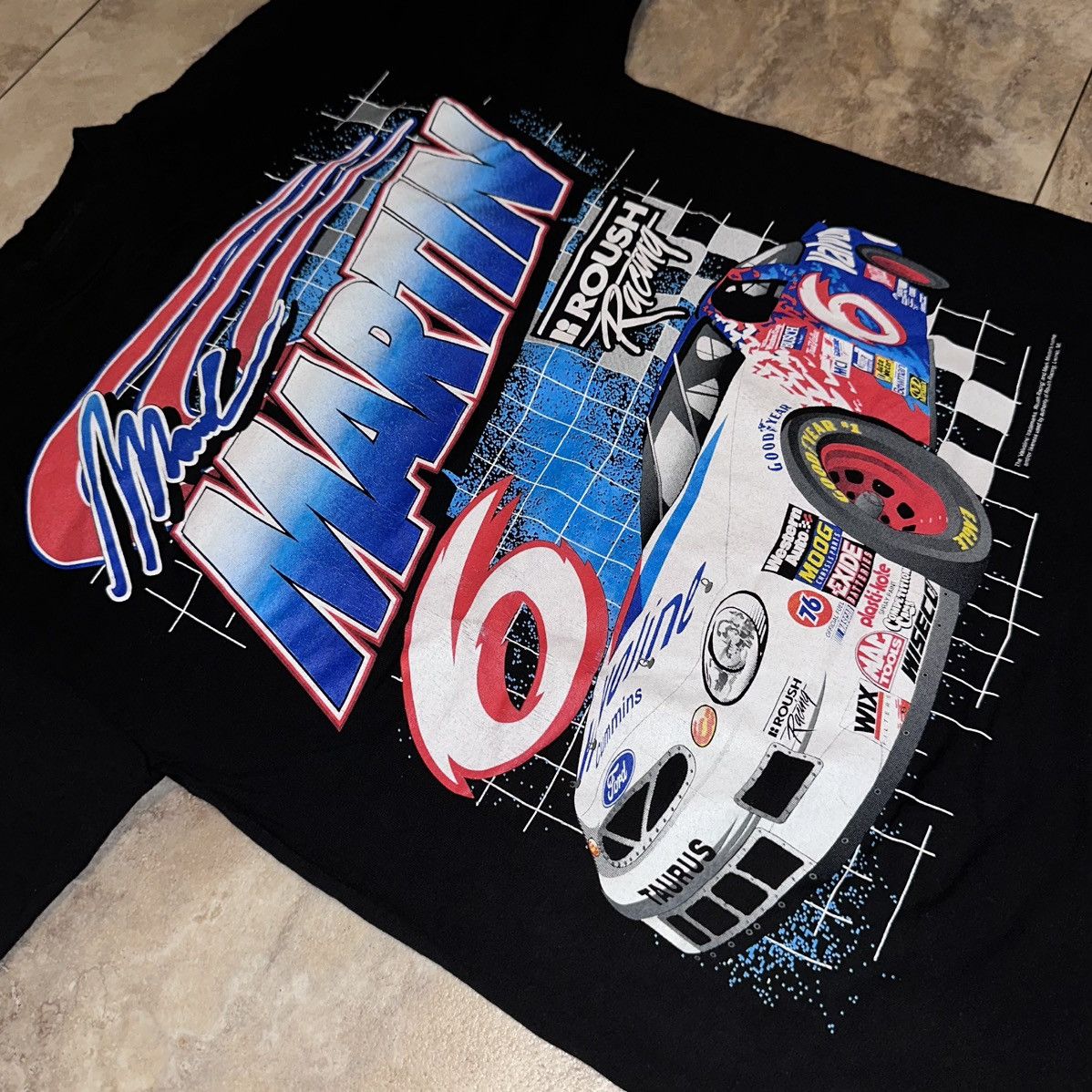 NASCAR Mark Martin #6 Valvoline Roush Racing NASCAR Tee Medium 90s Size US M / EU 48-50 / 2 - 3 Thumbnail