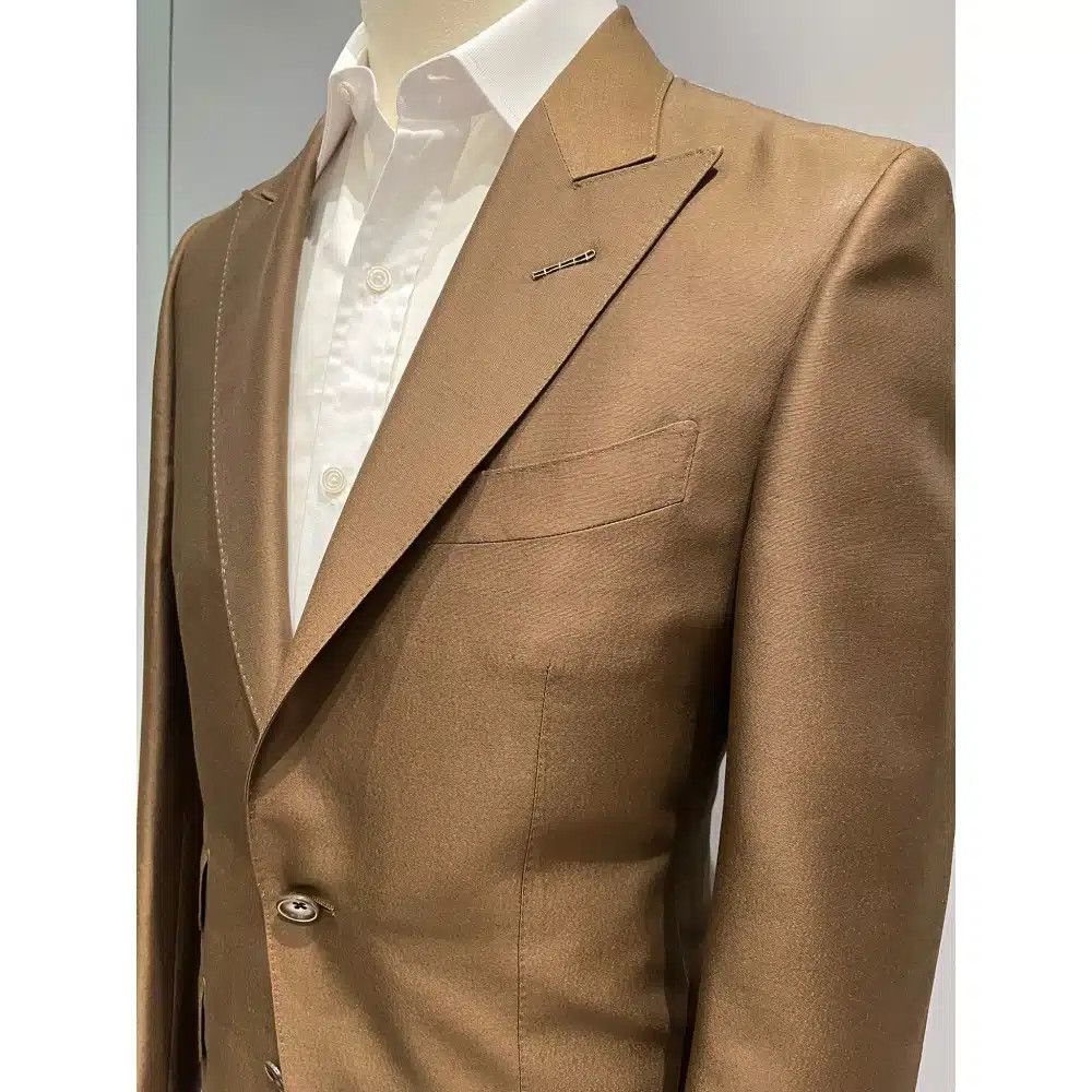 Tom Ford o1loc1c0625 2LYP01 Wool Silk O’connor Suit in Brown Size US L / EU 52-54 / 3 - 3 Thumbnail