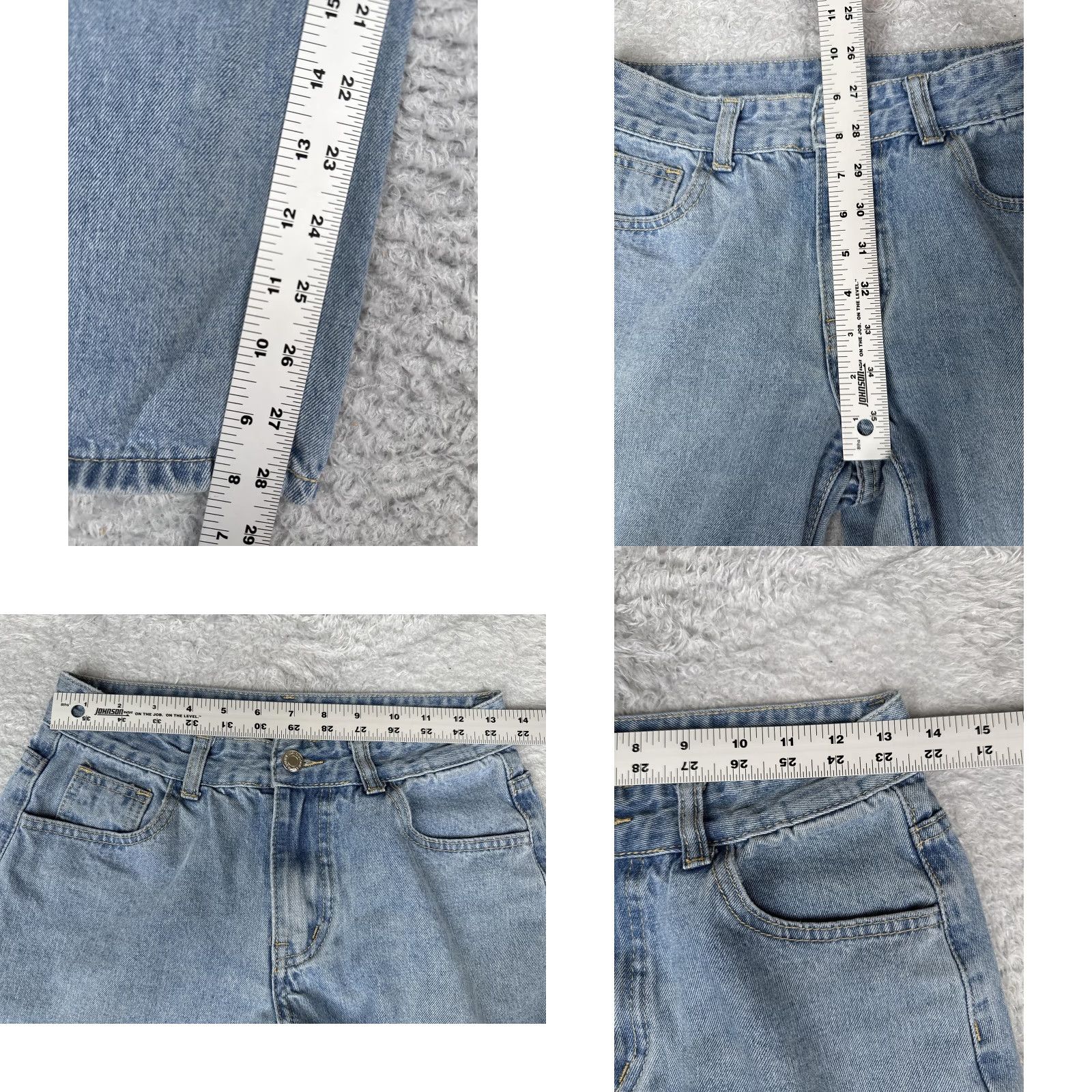 Shein Shein Jeans Women 4 Blue Mod Rise Wide Leg Light Wash Relaxed Denim Cotton 26x29 Size 27" / US 4 / IT 40 - 8 Thumbnail