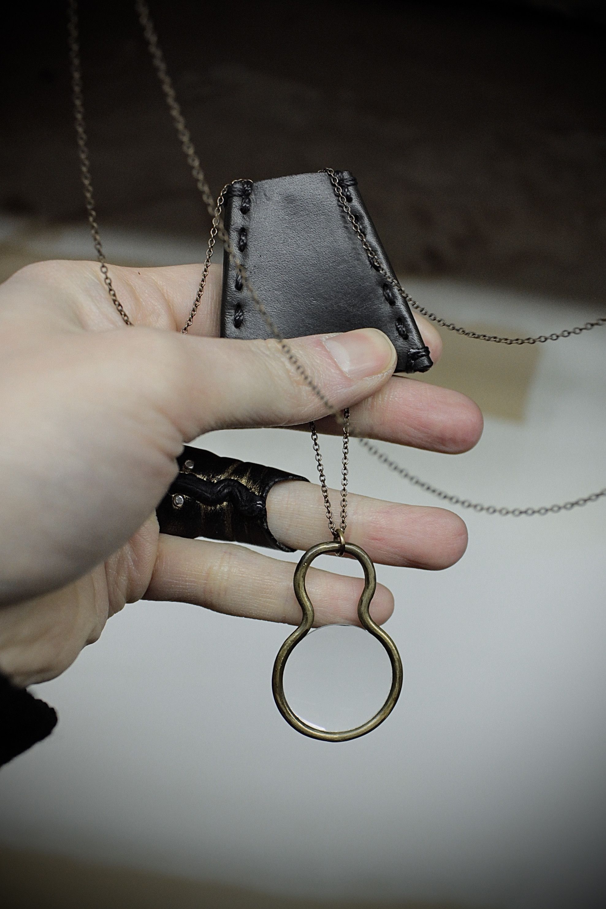 Devoa DEVOA x ï o l o m 'DH-KPTB' Brass Chain GUIDI Calf Loupe Size ONE SIZE - 2 Thumbnail