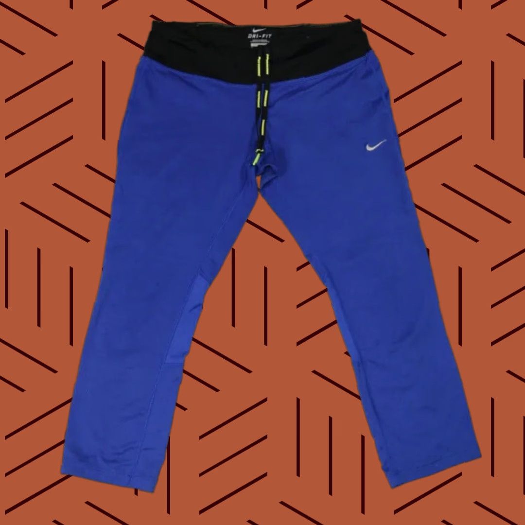 Nike NIKE Dri-FIT Epic Run Crop Tight Pants Running Athleisure Women's M Purple Cropped Inseam 22 Pockets Size 32" / US 10 / IT 46 - 1 Thumbnail