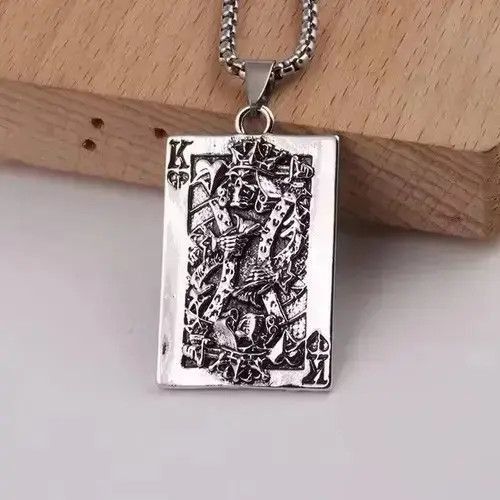 Jewelry × Vintage Retro poker Skull Necklace Pendant Size ONE SIZE - 3 Thumbnail