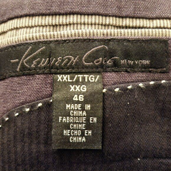 Kenneth Cole Kenneth Cole men's gray 100%linen sport coat blazer 46R Size 46R - 6 Thumbnail