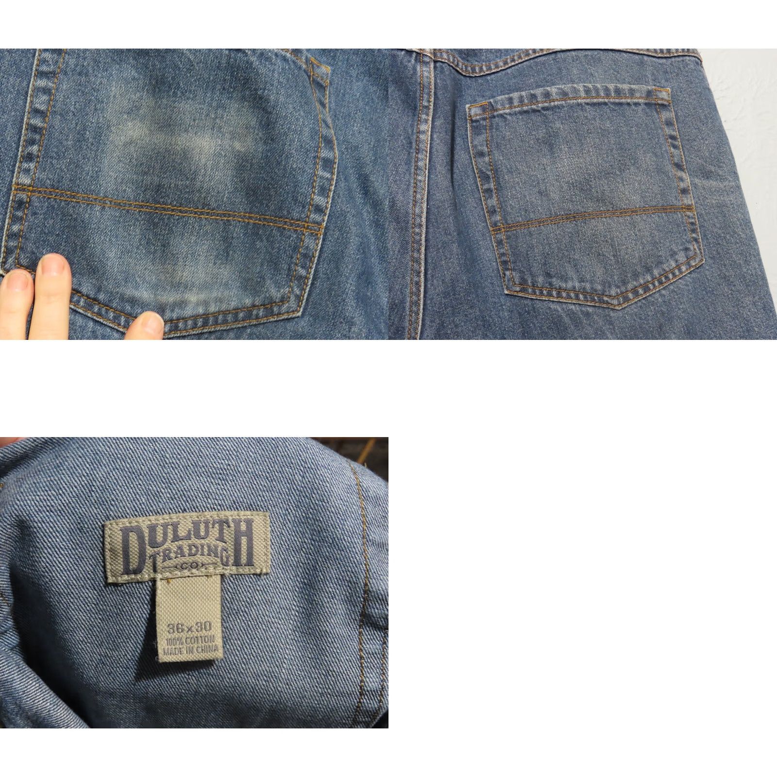 Vintage Duluth Men's 36x30 Jeans 5-Pocket Straight Zip Blue Denim Cotton Blend Relaxed Regular Inseam 30 Retro? (omit) Size US 36 / EU 52 - 8 Thumbnail
