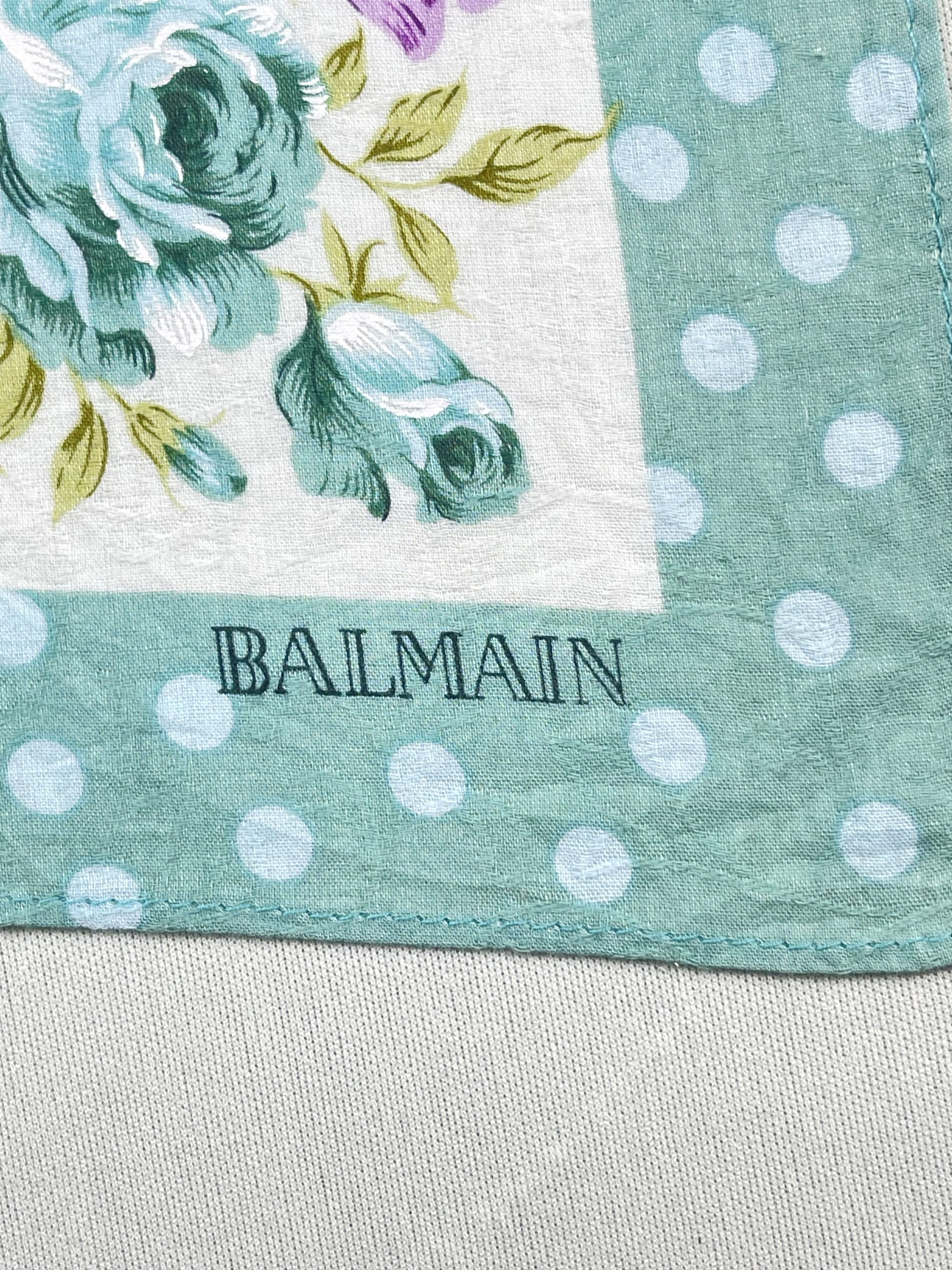 Balmain Vintage Balmain Handkerchief Pocket Square Bandana HM0056 Size ONE SIZE - 6 Thumbnail