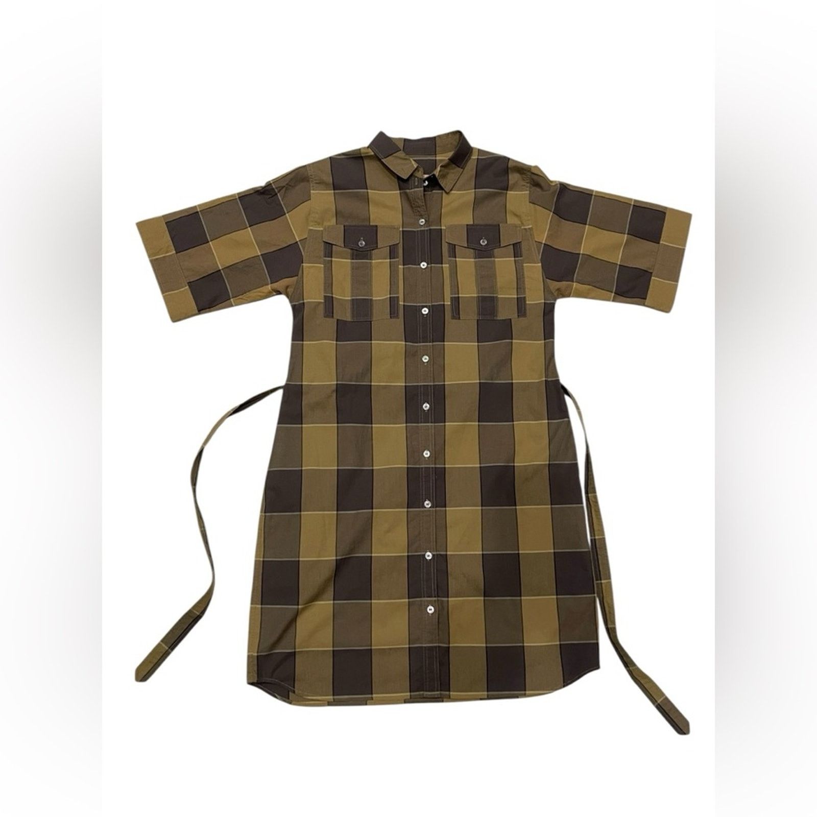 Burberry Burberry Brit Plaid Botton Down Short Sleeve PDress Sz:8 Size M / US 6-8 / IT 42-44 - 9 Thumbnail