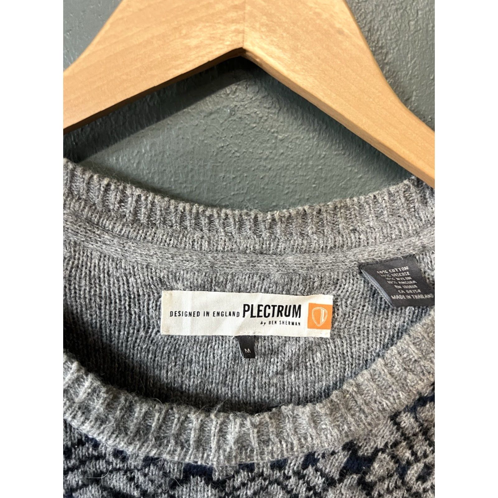 Ben Sherman VINTAGE Ben Sherman Plectrum Mens Gray Knit Pullover Sweatshirt Shirt Sweater M Gray Mens Size US M / EU 48-50 / 2 - 3 Thumbnail