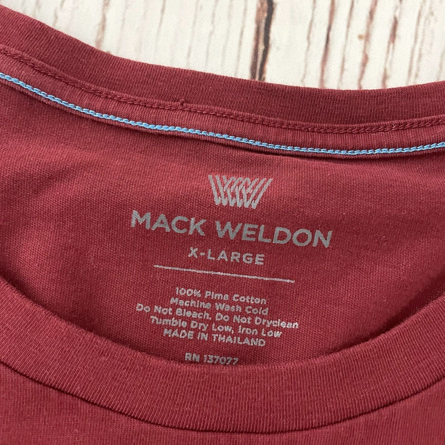 Vintage Mack Weldon Long Sleeve T Shirt Men's XL Solid Maroon Size US XL / EU 56 / 4 - 2 Thumbnail