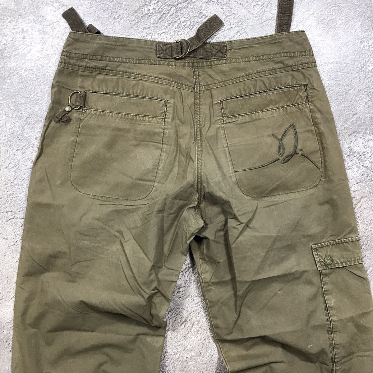 Vintage Vintage 90s Baggy Cargo Pants Parachute Flared Streetwear 29 Size 29" - 7 Thumbnail