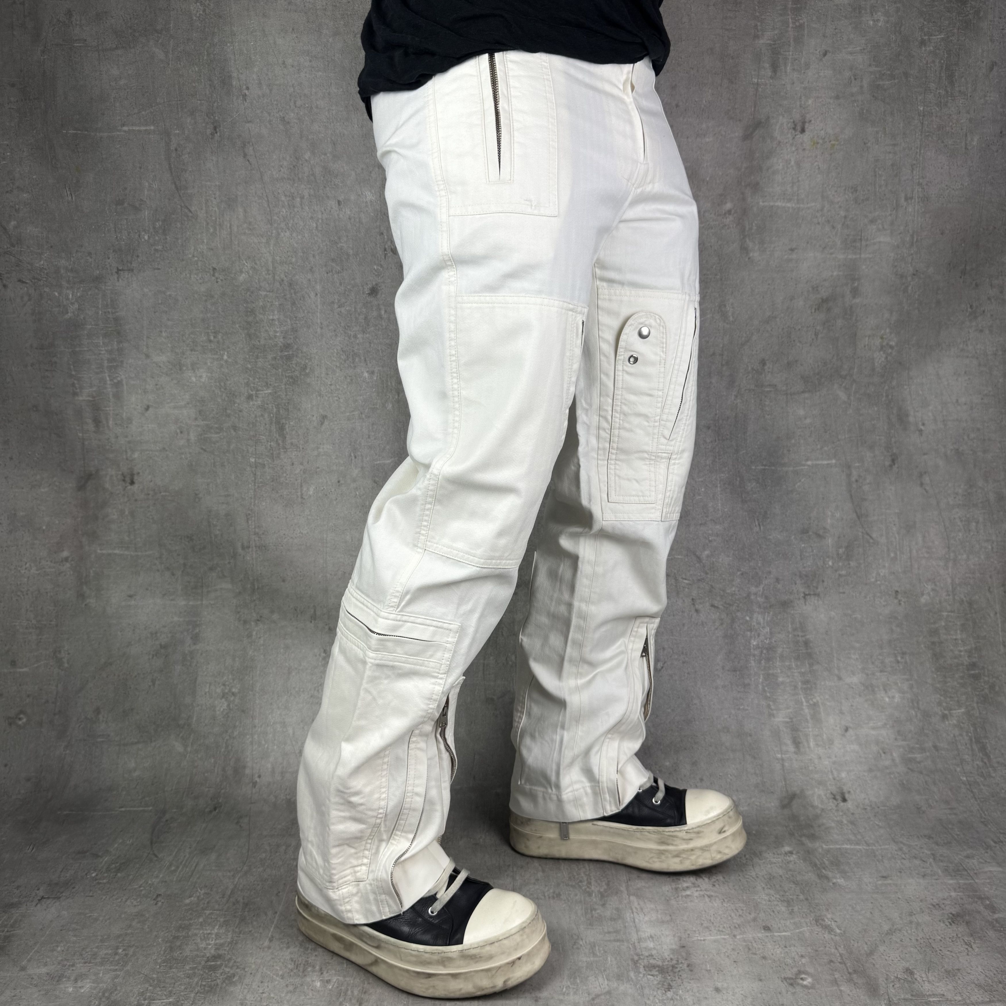 Stella McCartney STELLA MCCARTNEY Zippered Aviator Flight Cargo Trousers Wht Size US 30 / EU 46 - 4 Thumbnail