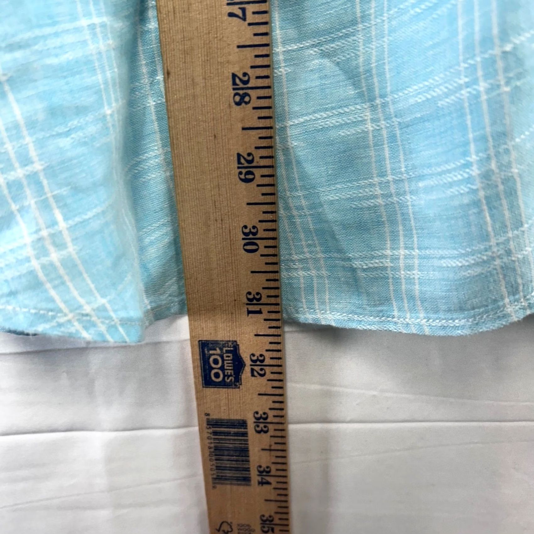 Tommy Bahama Tommy Bahama Shirt Mens XL Light Blue Linen Button Front Windowpane Check Size US XL / EU 56 / 4 - 6 Thumbnail