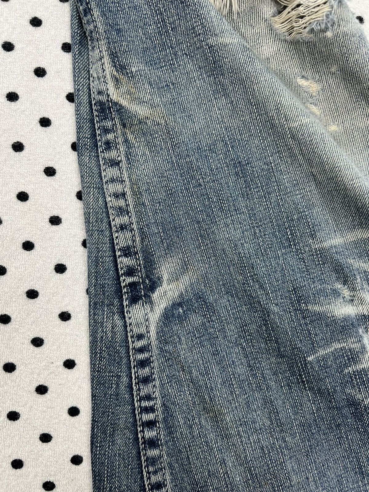 Japanese Brand Rattle Trap Crazy Trashed & Destroyed Flare Denim Size US 32 / EU 48 - 16 Thumbnail