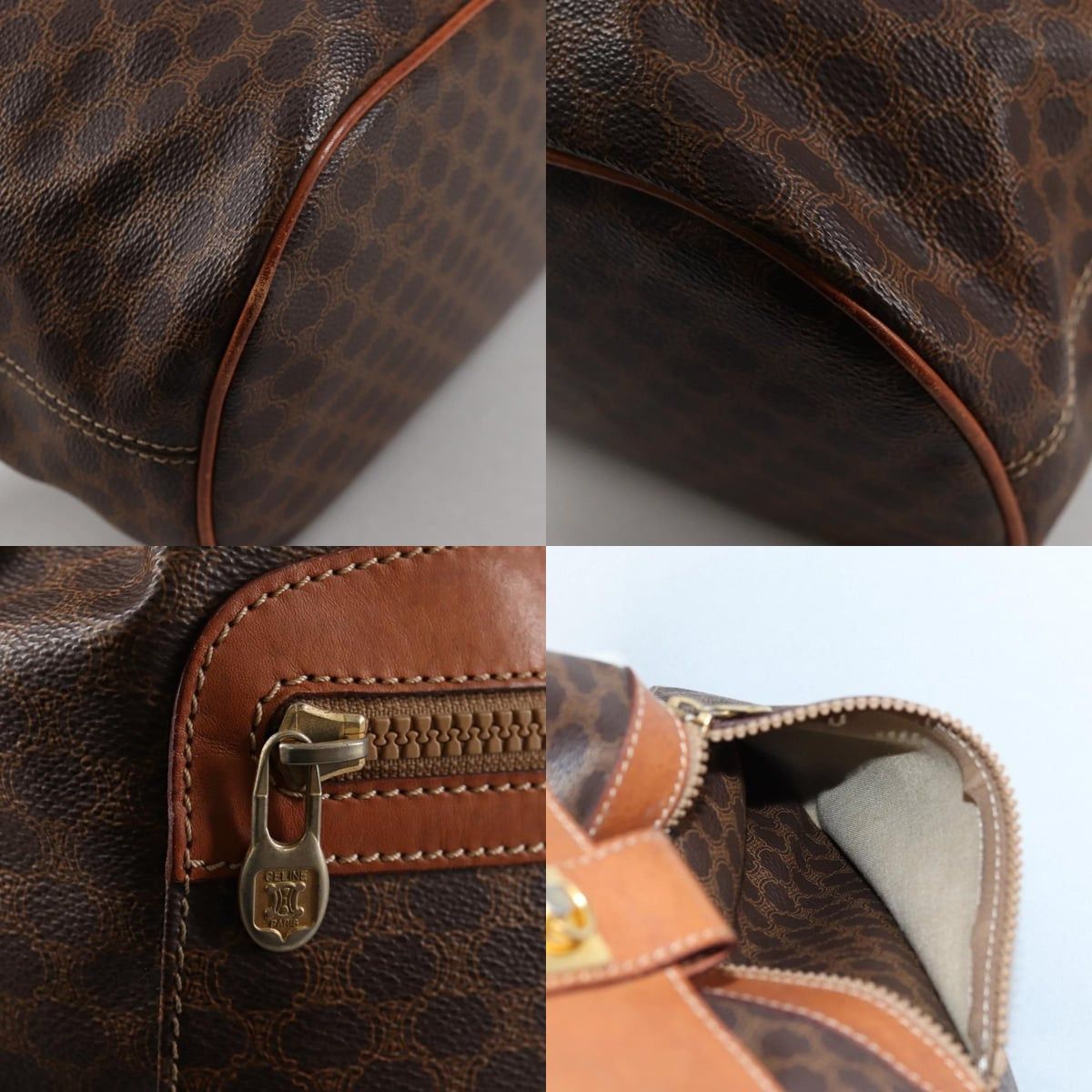 Celine CELINE Macadam Canvas Shoulder Bag Pvc Leather Brown Gold Size ONE SIZE - 11 Thumbnail