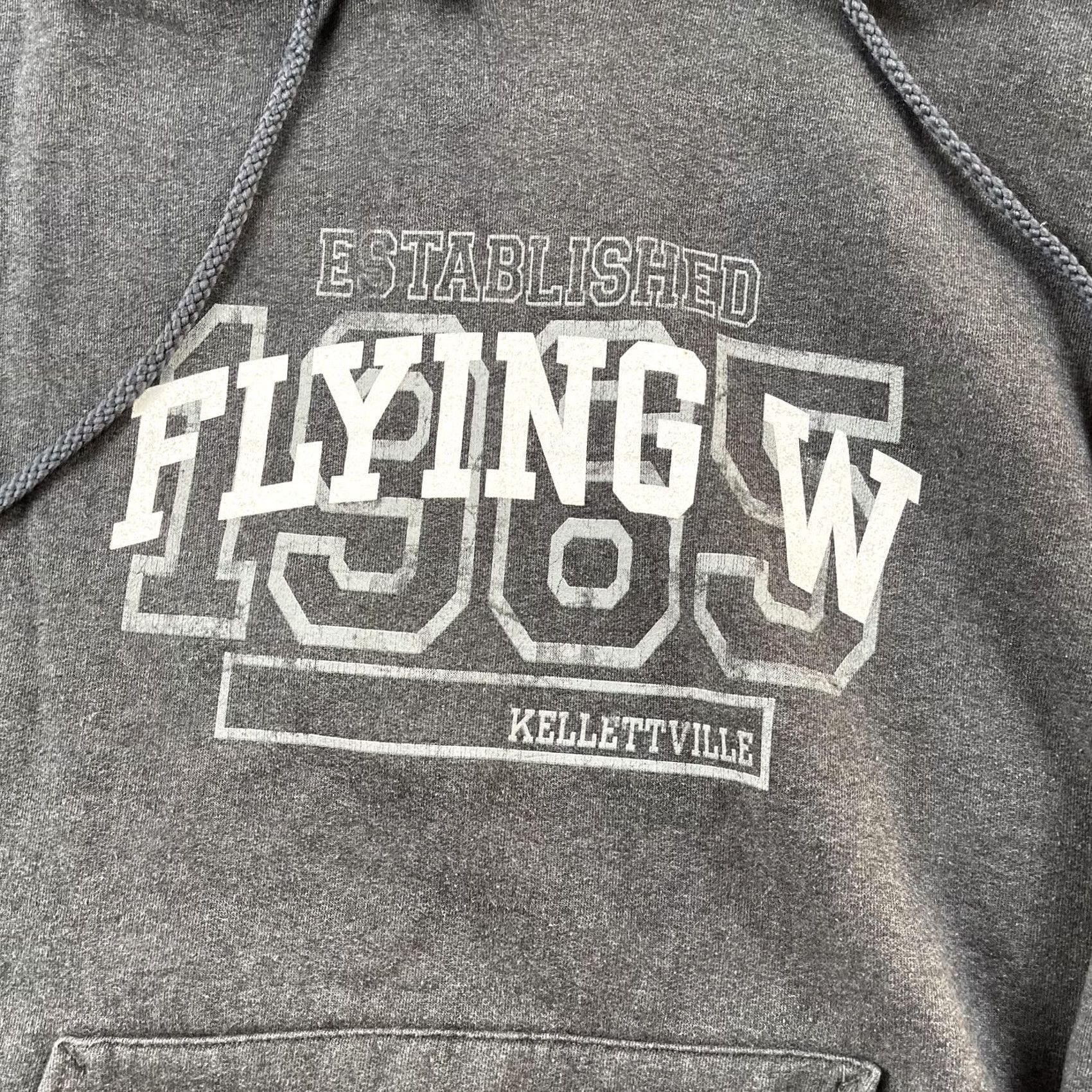 Hanes VINTAGE Hanes Hoodie Mens XL Gray Flying W Kellettville Fleece Pullover Sweatshirt Size US XL / EU 56 / 4 - 2 Thumbnail