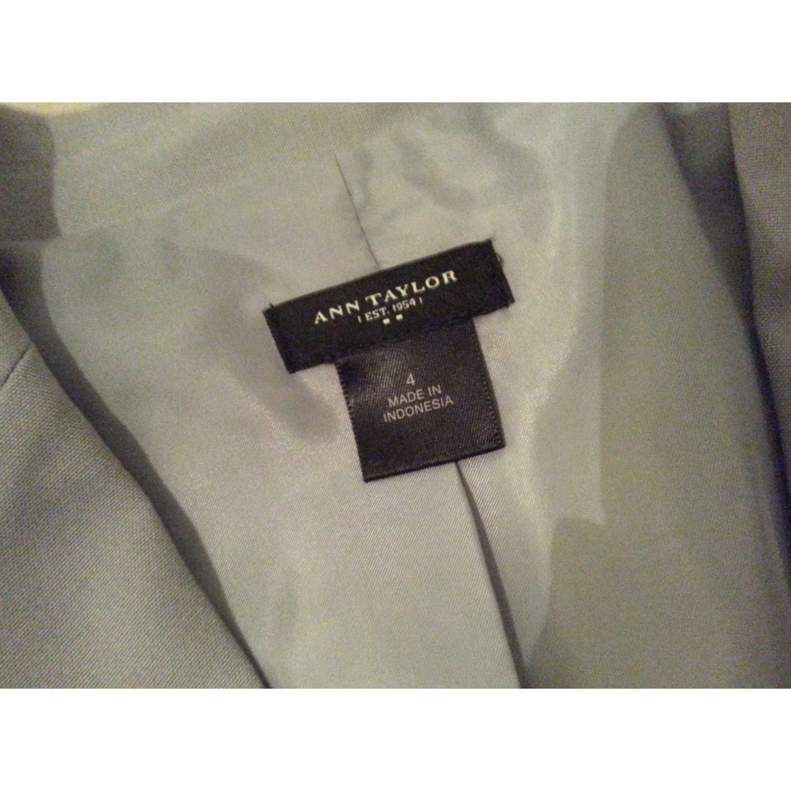 Ann Taylor VINTAGE Womens Ann Taylor Jacket Blazer 4 Grey Gray Size S / US 4 / IT 40 - 4 Thumbnail