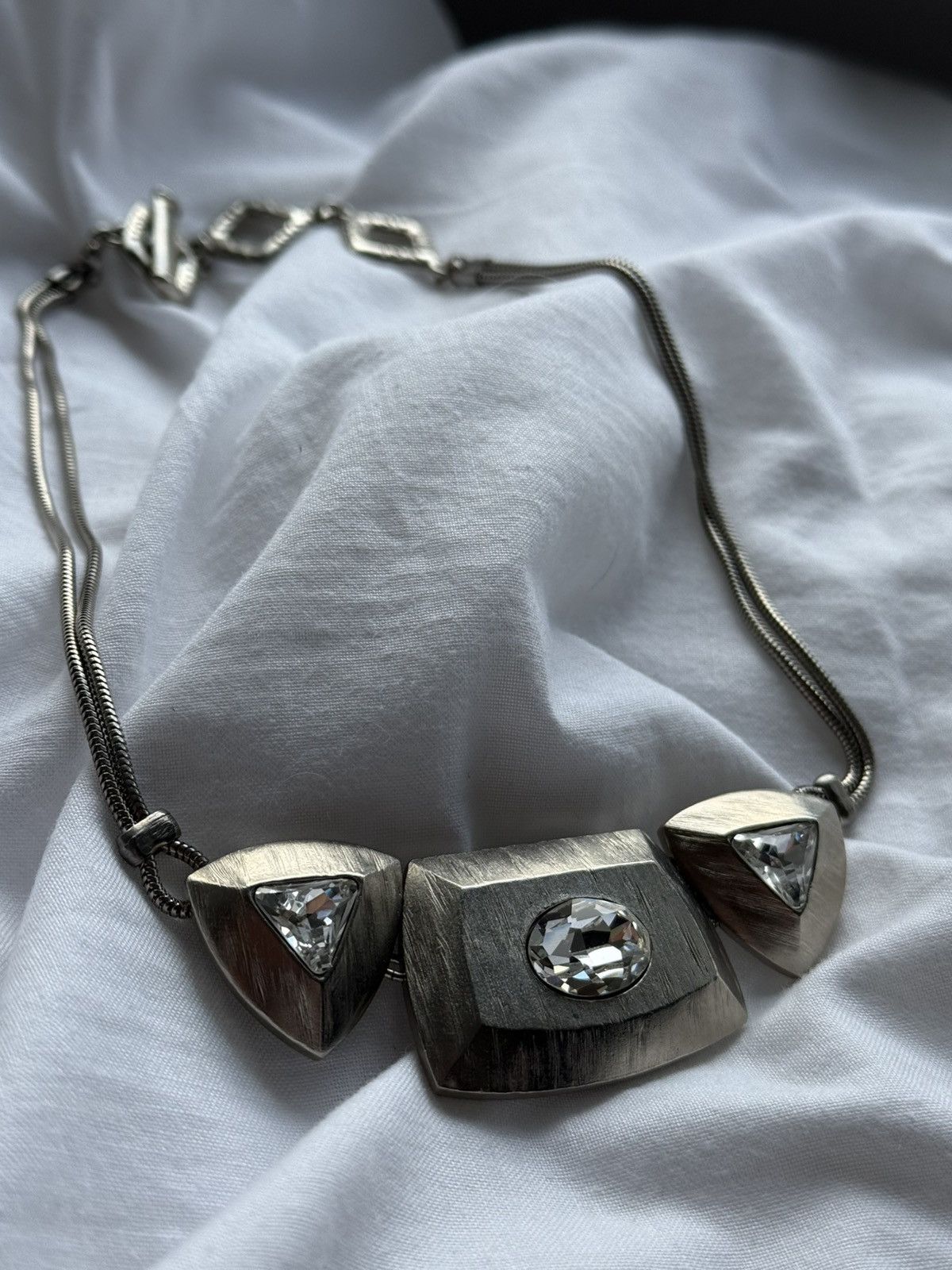 Yves Saint Laurent Yves Saint Laurent YSL Vintage Arty Swarovski Necklace Size ONE SIZE - 2 Thumbnail
