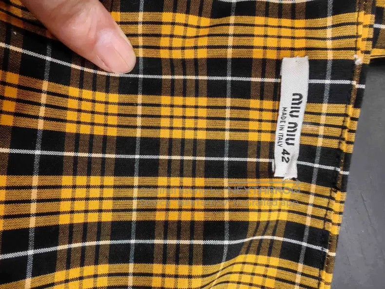 Miu Miu Miu Miu 42 Yellow plaid sleeveless dress Size L / US 10 / IT 46 - 3 Thumbnail