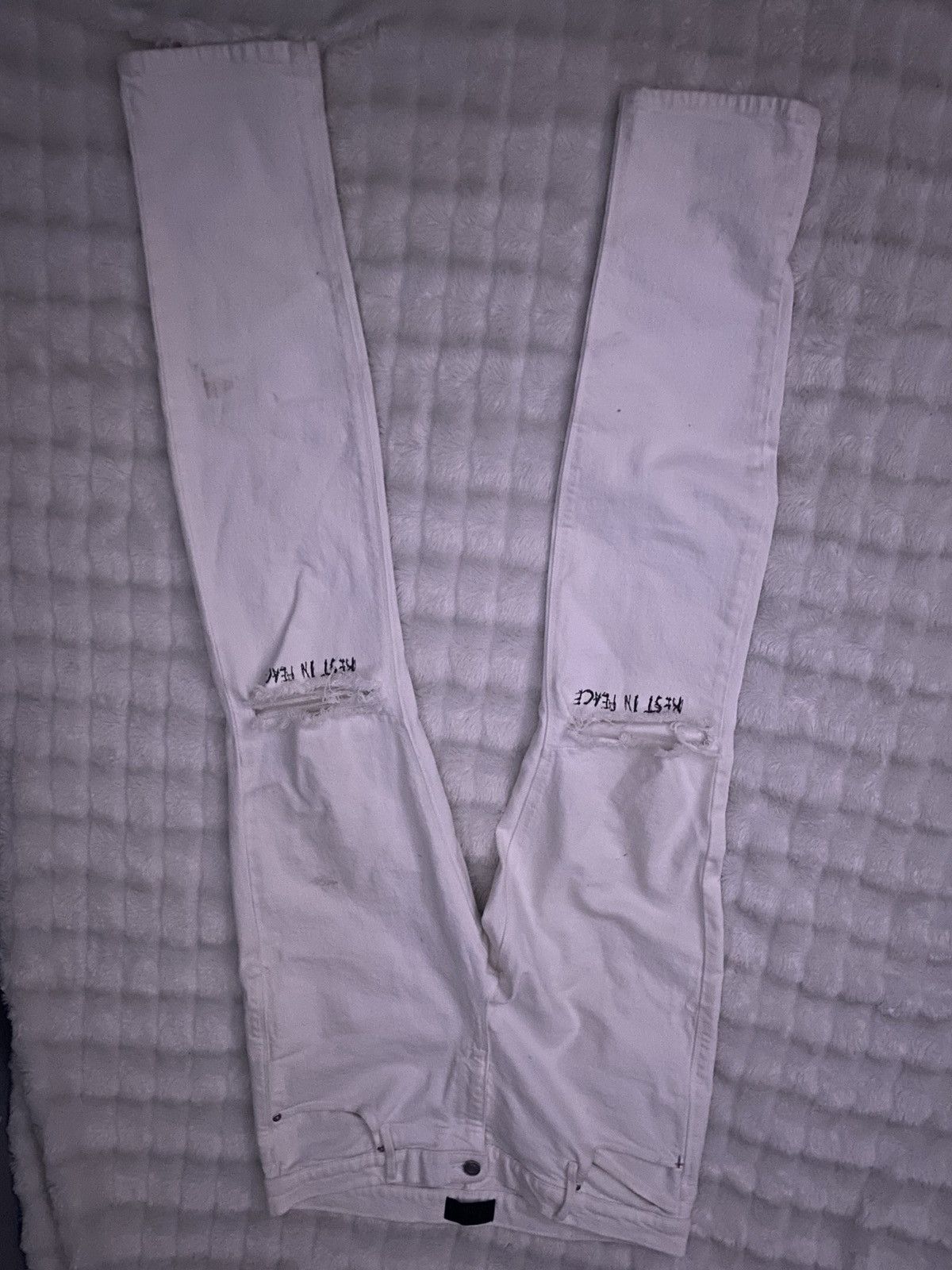 Rta Rta “Rest In Peace” Jeans Size US 33 - 1 Thumbnail